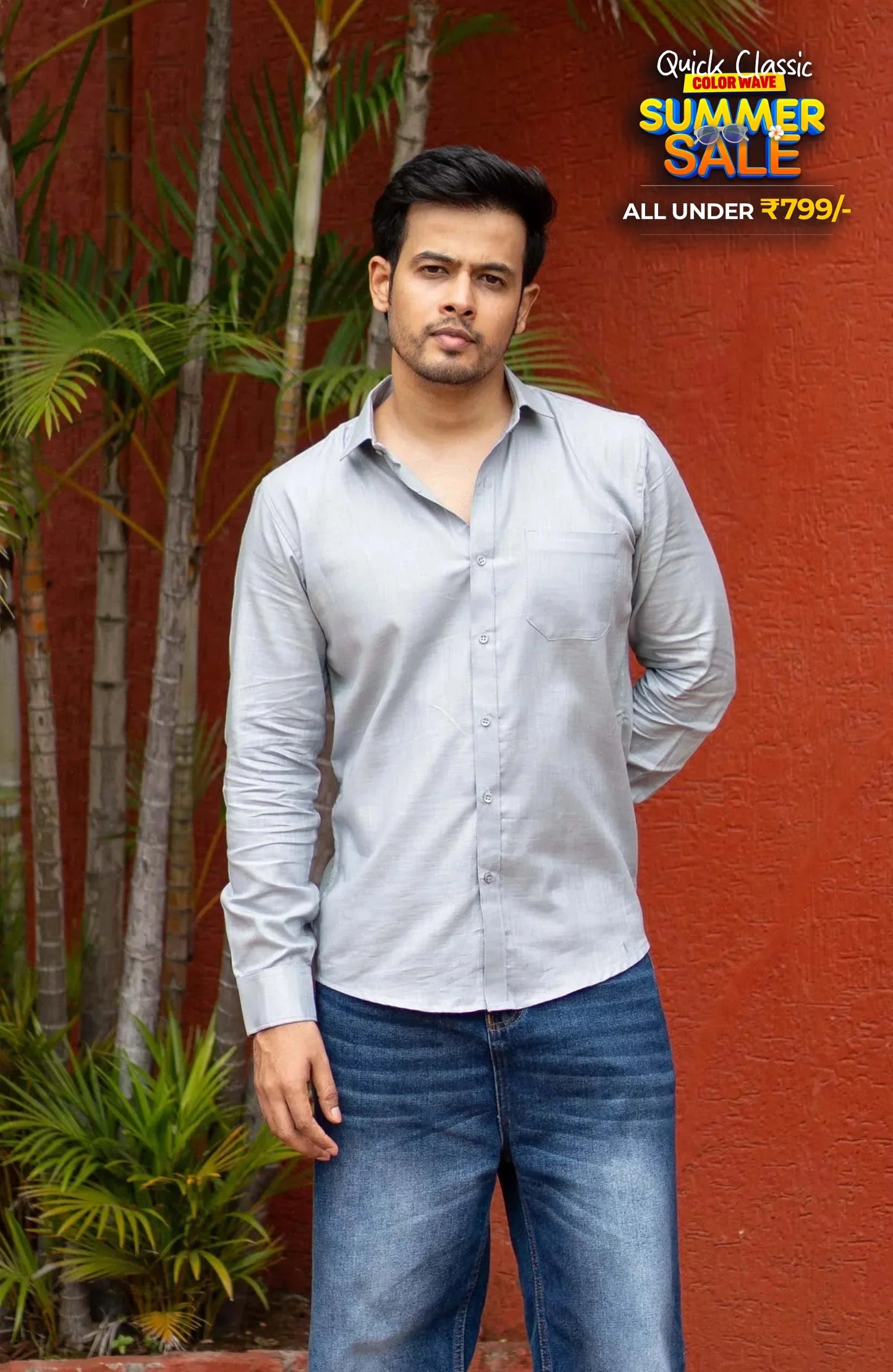 Classic Shirt | Grey | Cotton Linen - Shirt