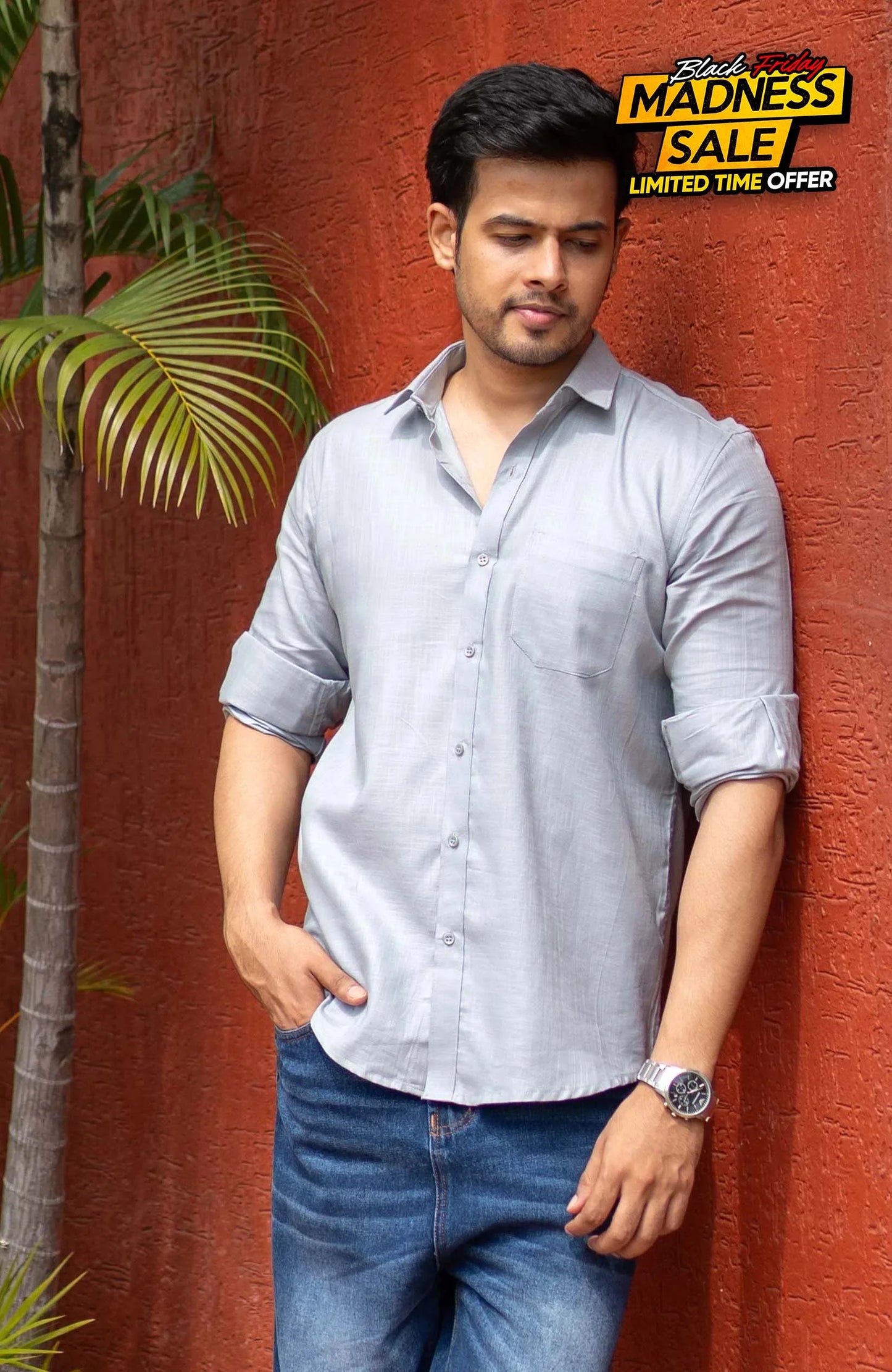 Classic Shirt | Grey | Cotton Linen - Shirt