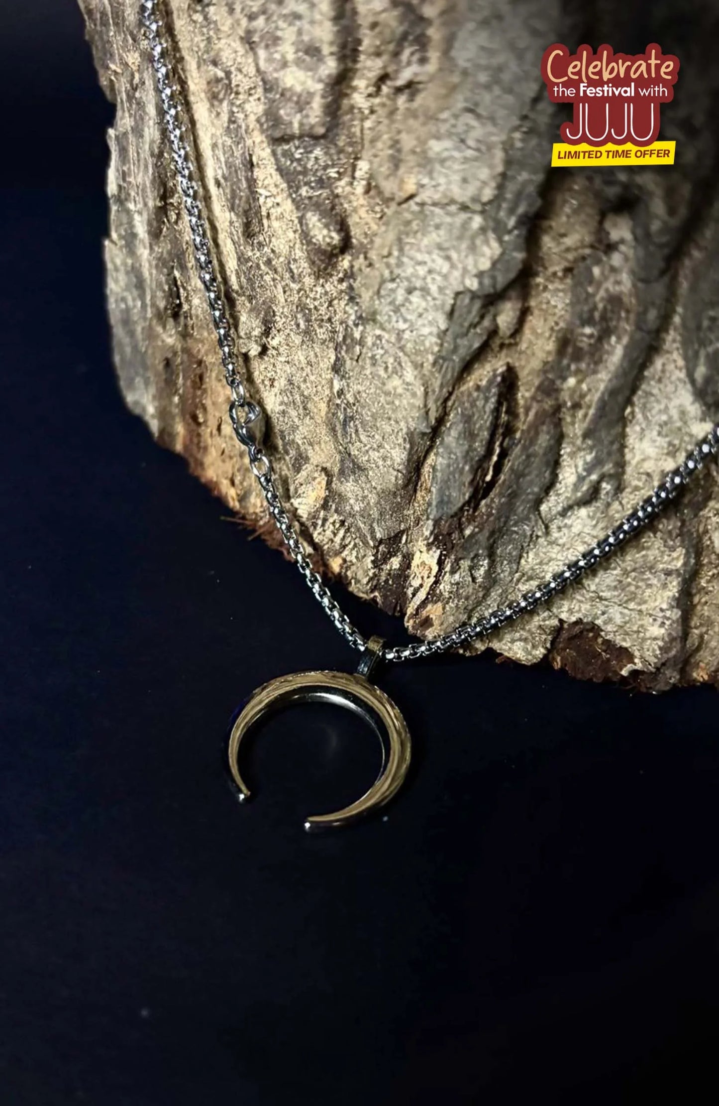 Eclipse Curve Pendant Chain | Unisex Jewellery Silver / Unisex Chain