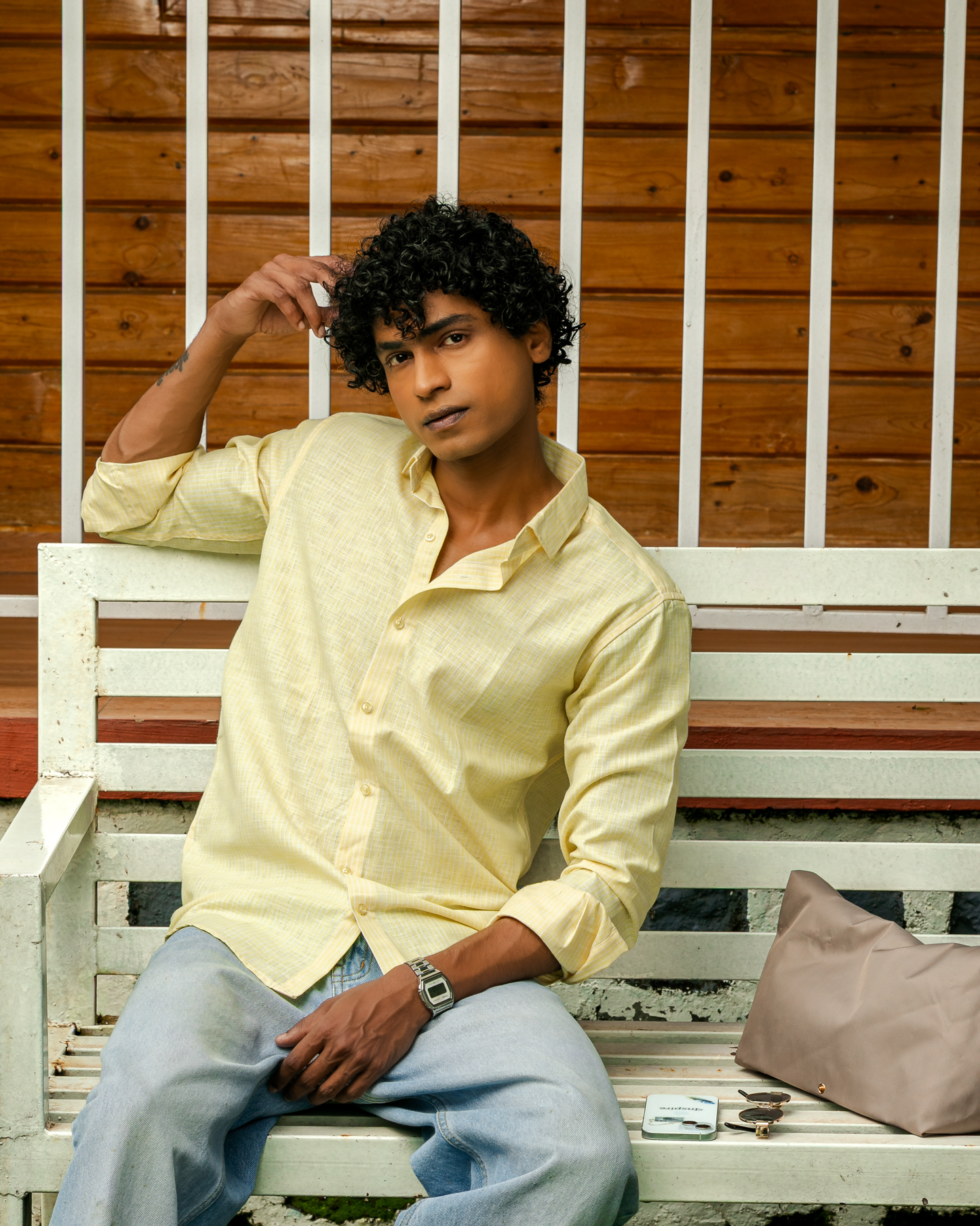 Lumi | Yellow Fine-Stripe Shirt