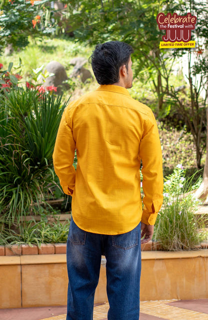 Classic Shirt | Mustard Yellow  | Cotton Linen