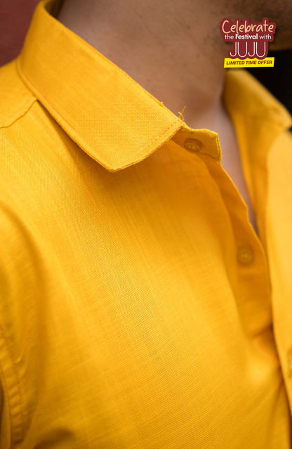 Classic Shirt | Mustard Yellow  | Cotton Linen