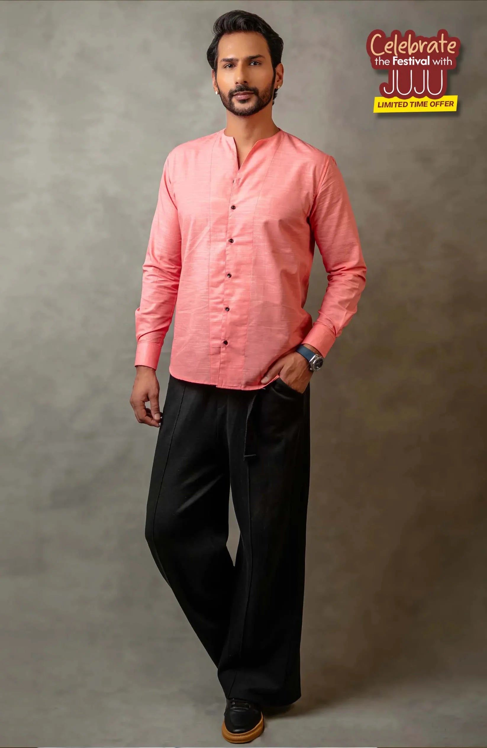 Adrift Shirt | Coral Pink Shirt
