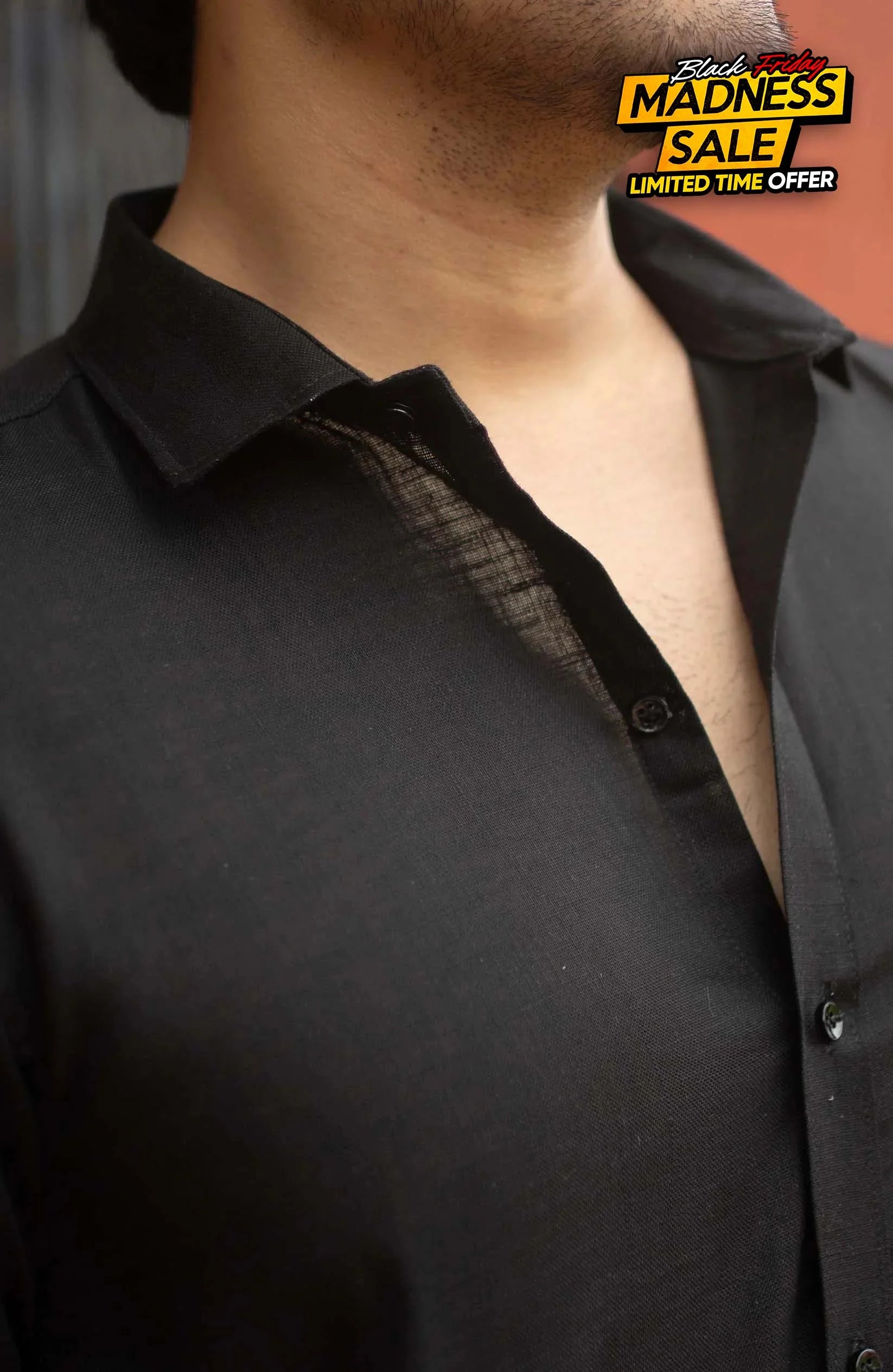 Classic Shirt | Black | Cotton Linen - Shirt