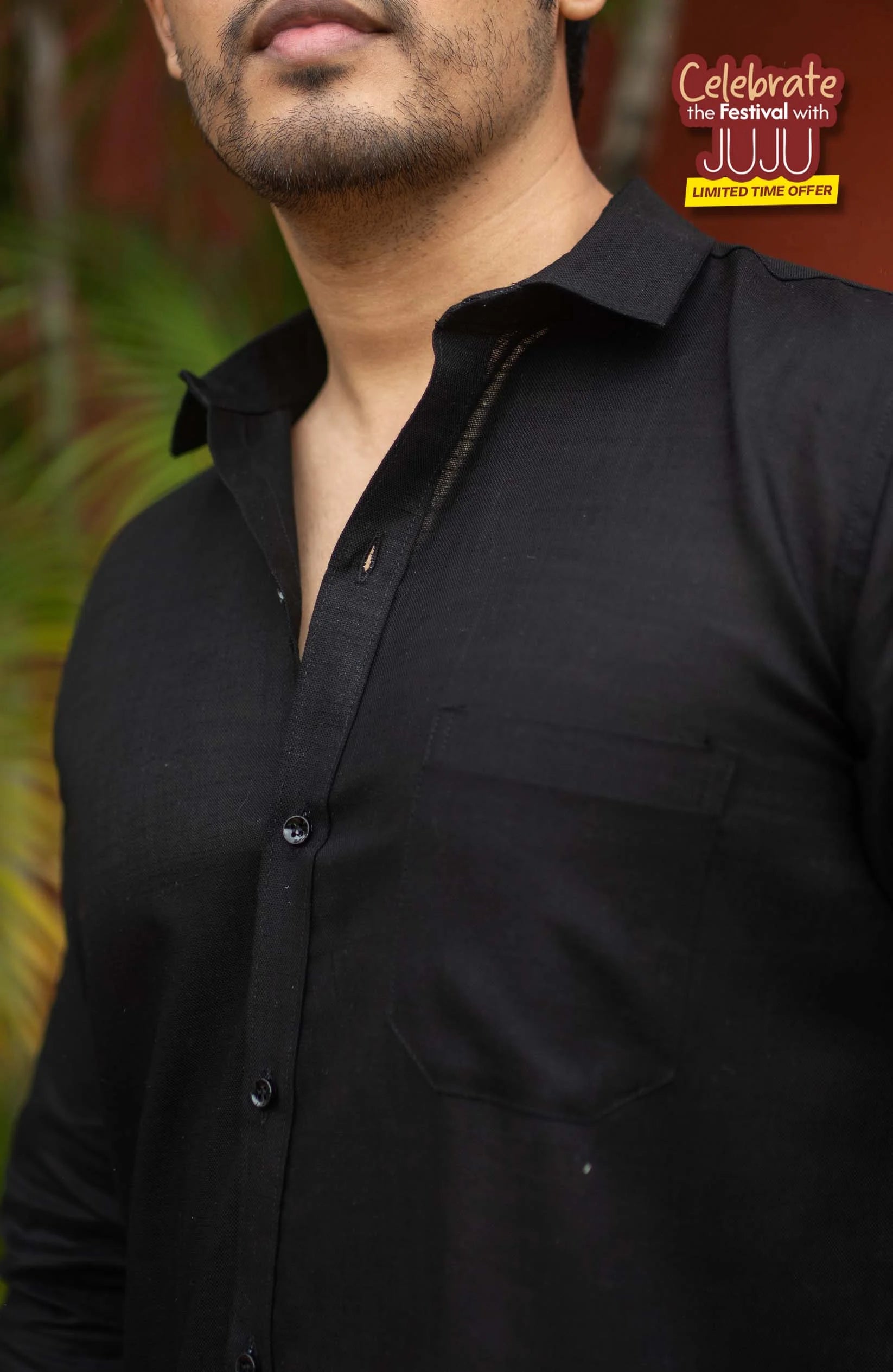 Classic Shirt | Black | Cotton Linen Shirt