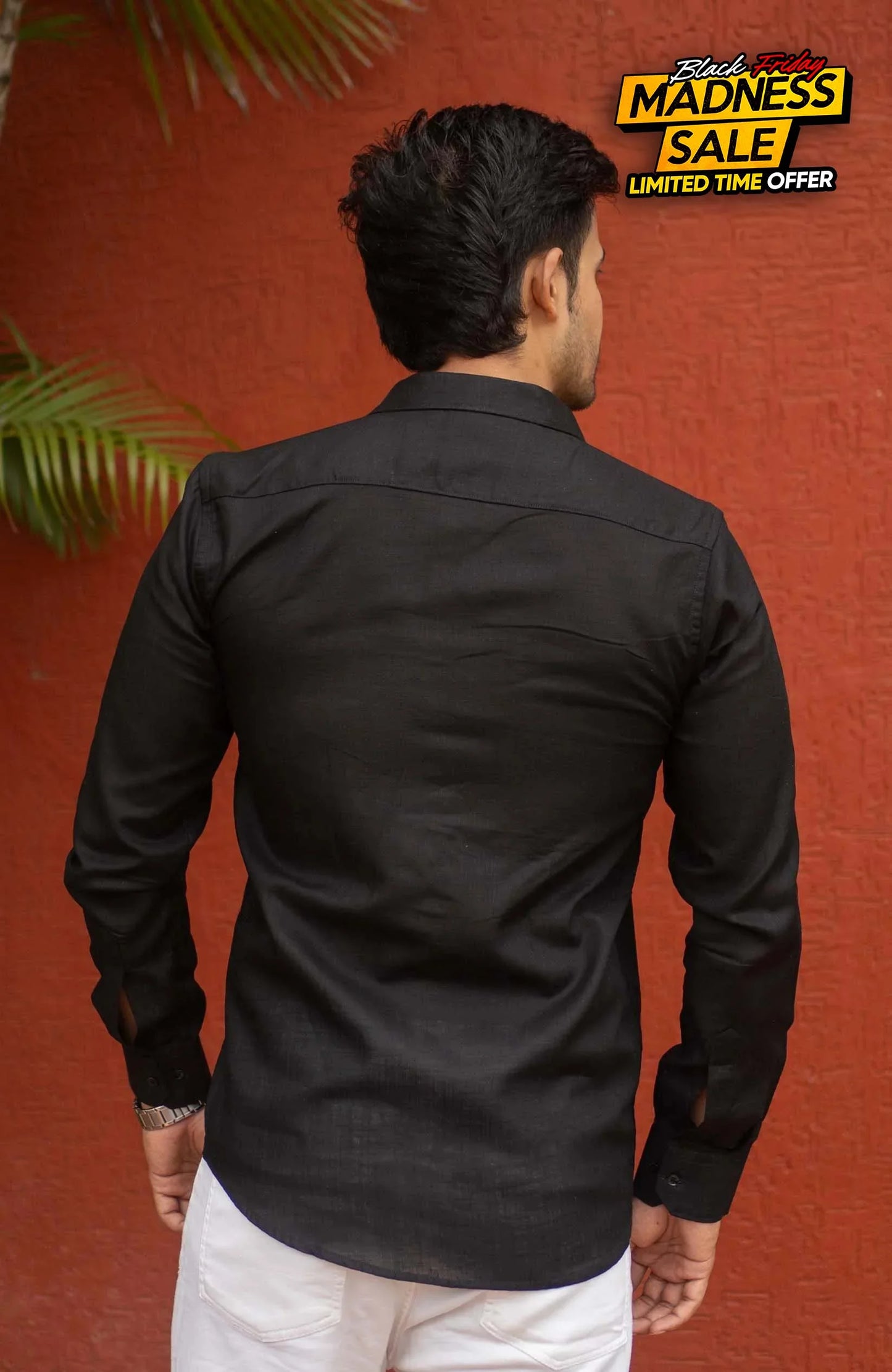 Classic Shirt | Black | Cotton Linen - Shirt