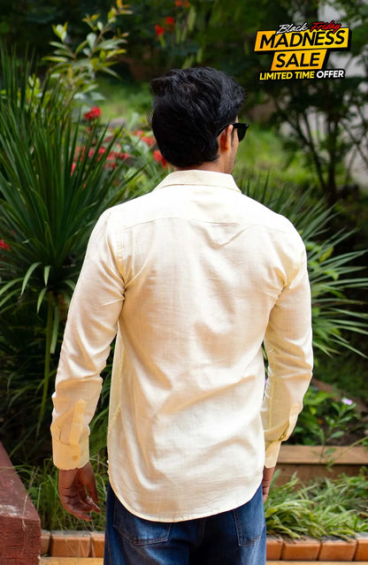 Classic Shirt | Butter Yellow | Cotton Linen - Shirt