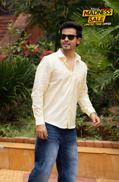 Classic Shirt | Butter Yellow | Cotton Linen - Shirt