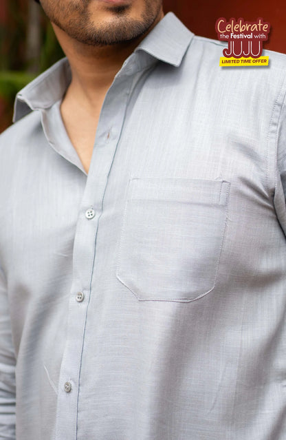 Classic Shirt | Grey | Cotton Linen Shirt