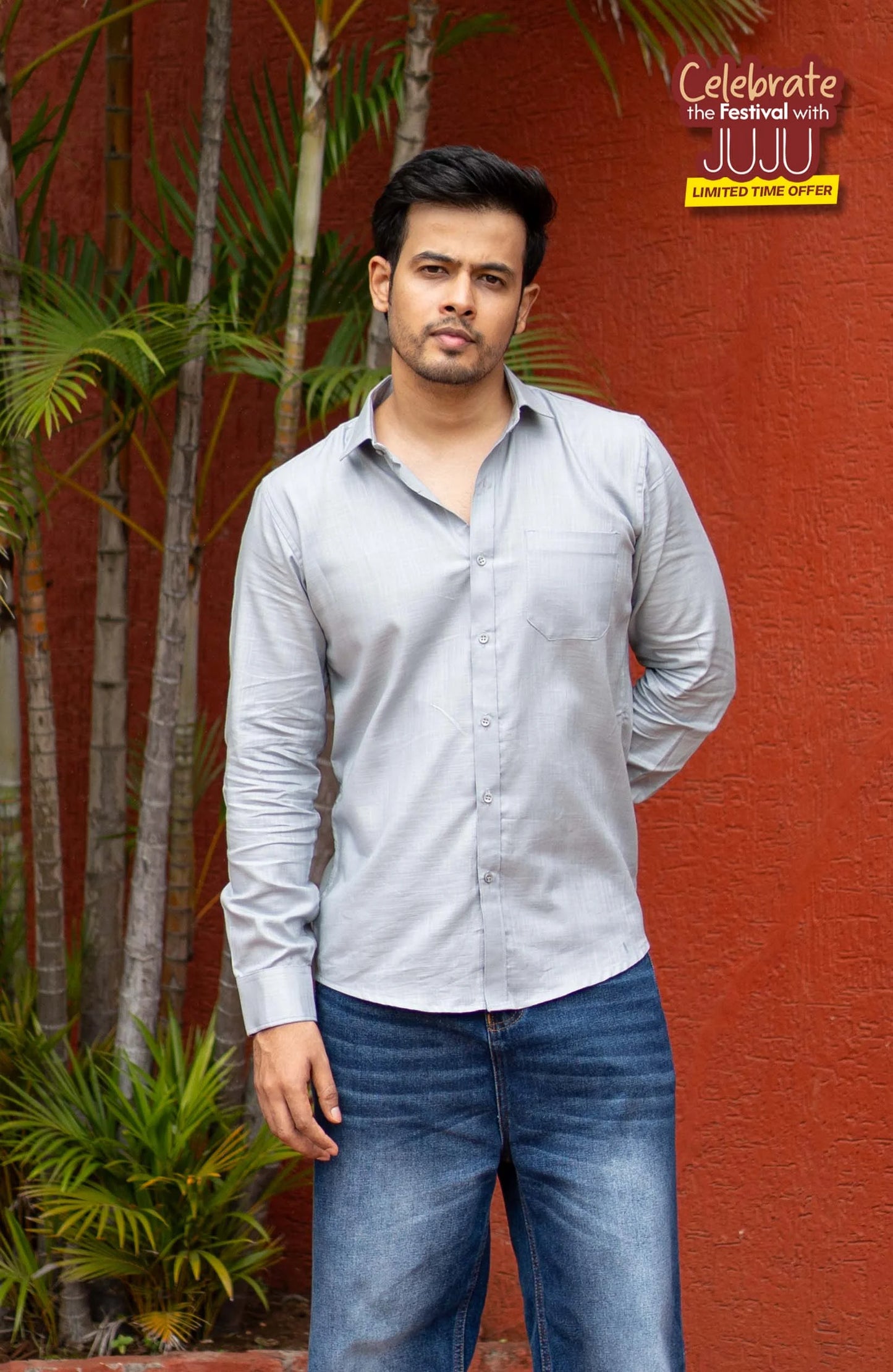 Classic Shirt | Grey | Cotton Linen Shirt