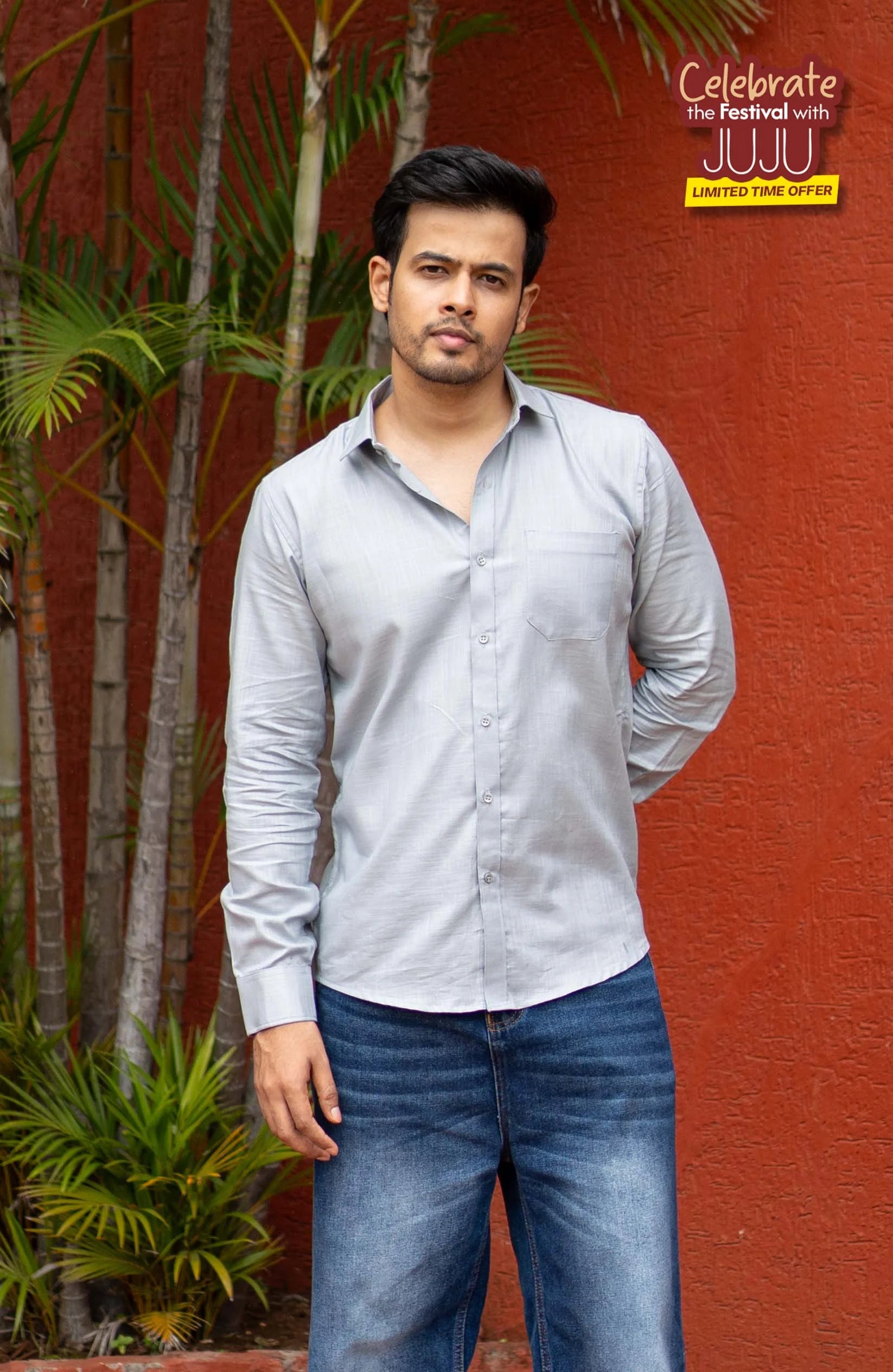 Classic Shirt | Grey | Cotton Linen Shirt