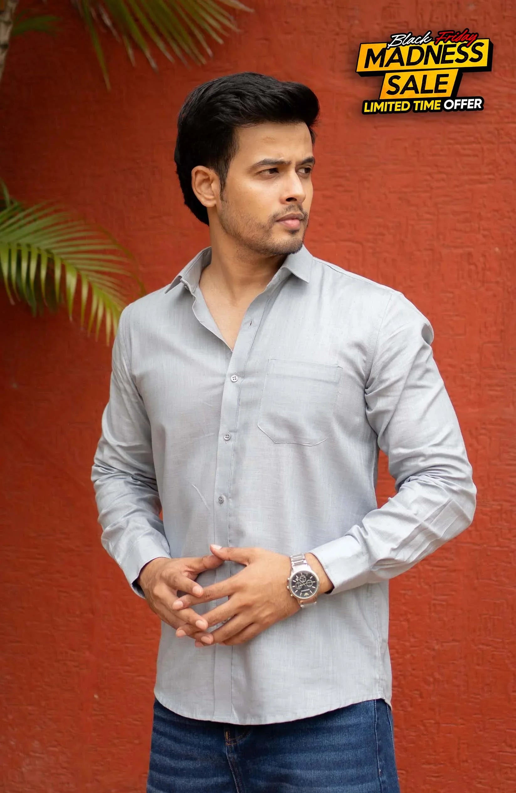 Classic Shirt | Grey | Cotton Linen - Shirt