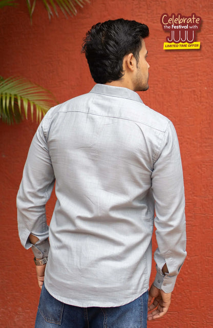 Classic Shirt | Grey | Cotton Linen Shirt