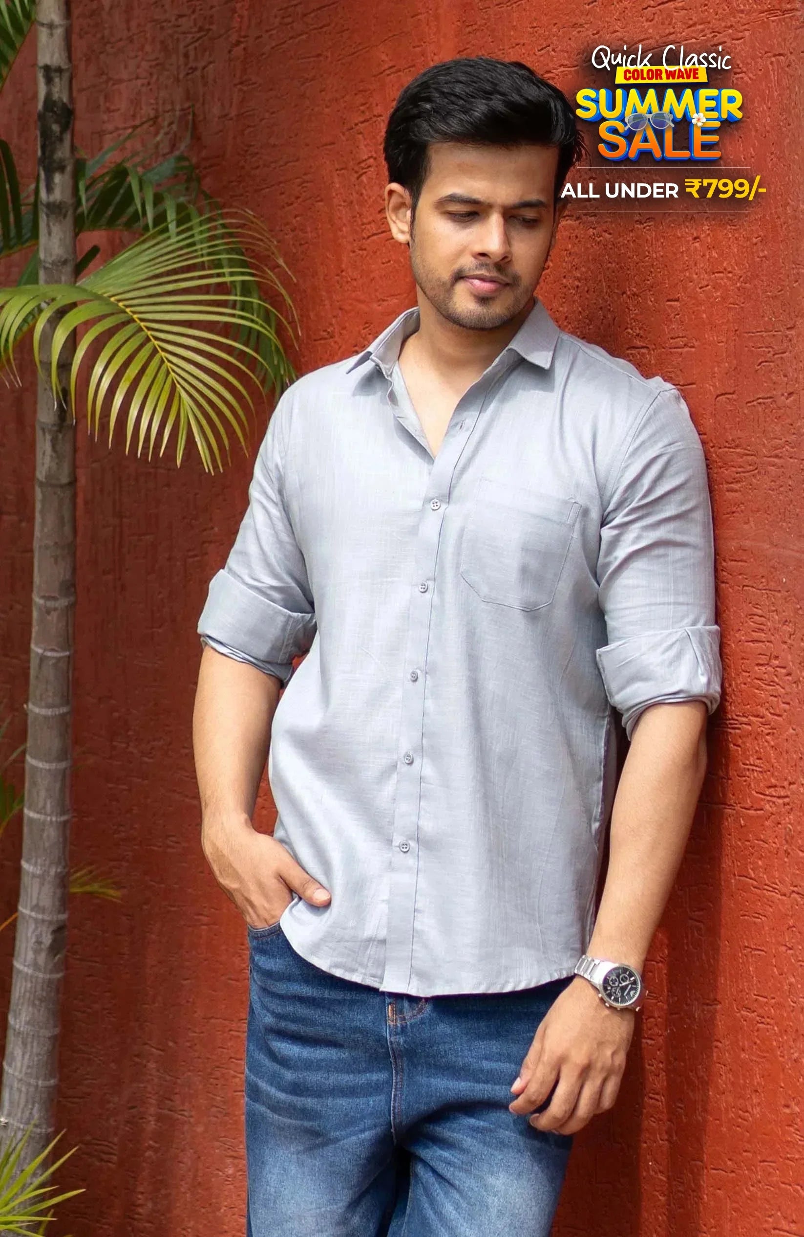 Classic Shirt | Grey | Cotton Linen - Shirt