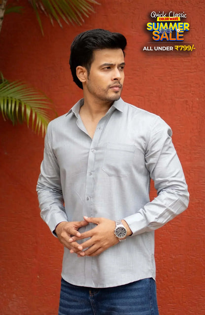 Classic Shirt | Grey | Cotton Linen - Shirt