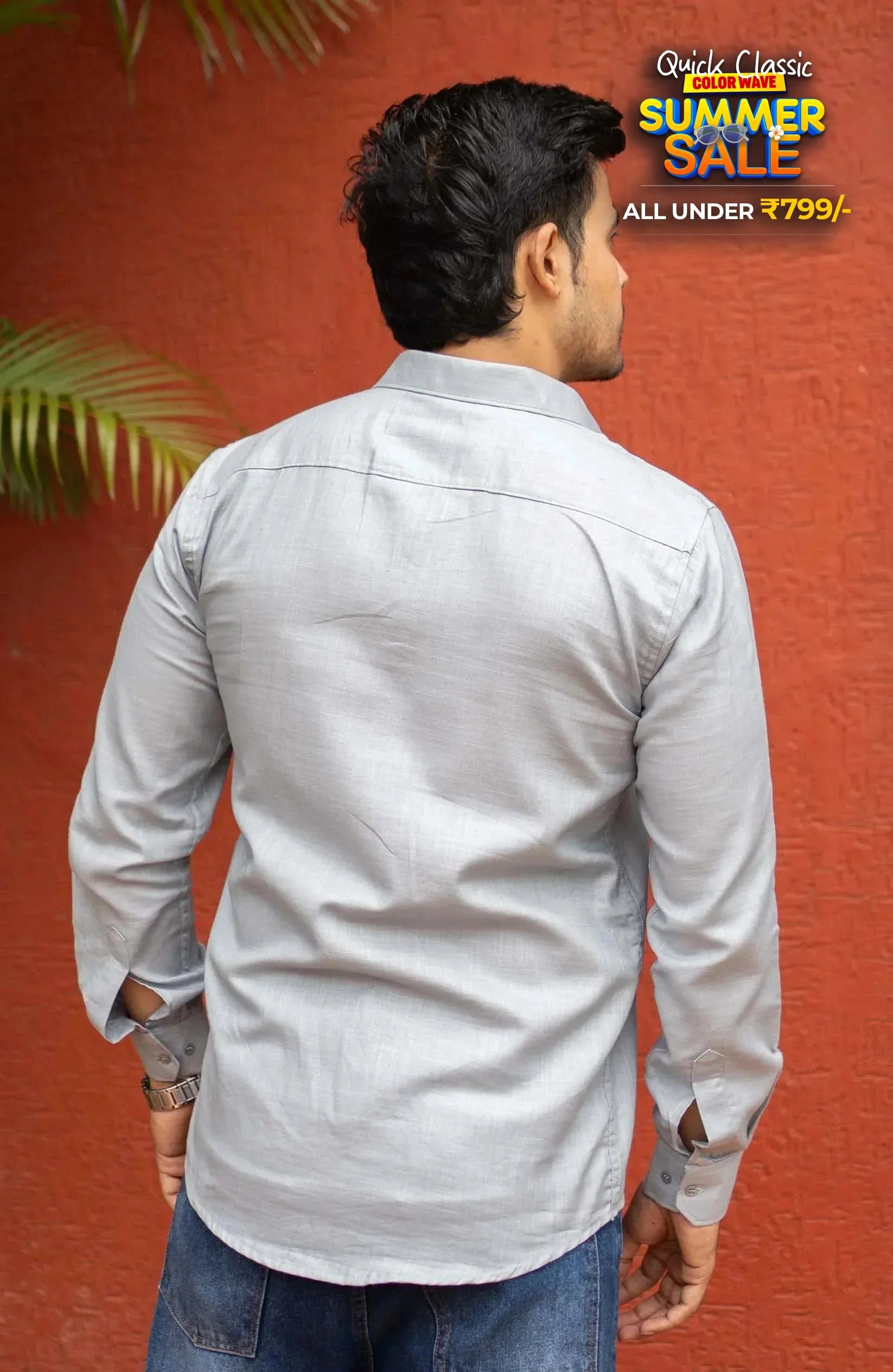 Classic Shirt | Grey | Cotton Linen - Shirt