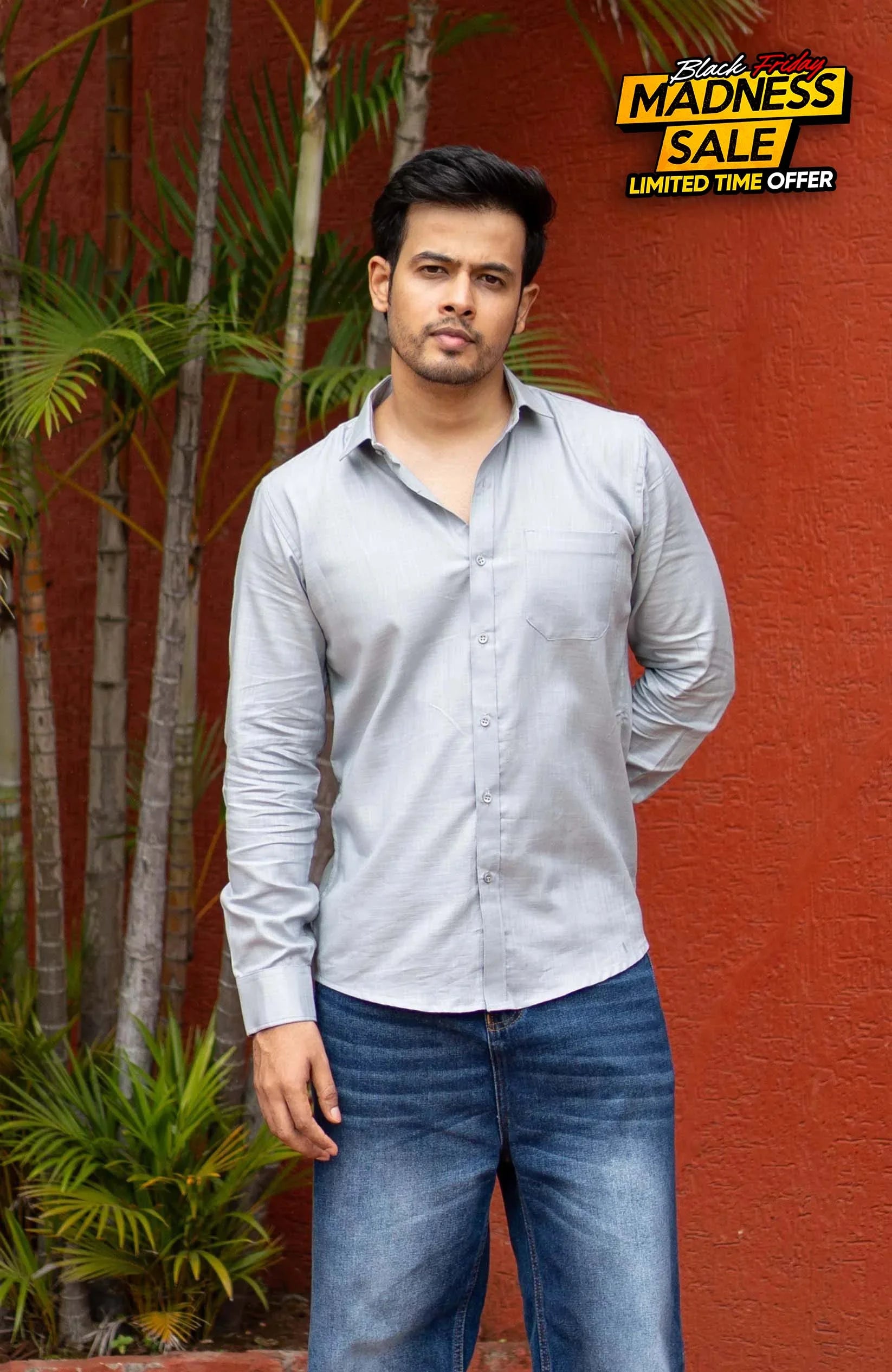 Classic Shirt | Grey | Cotton Linen - Shirt