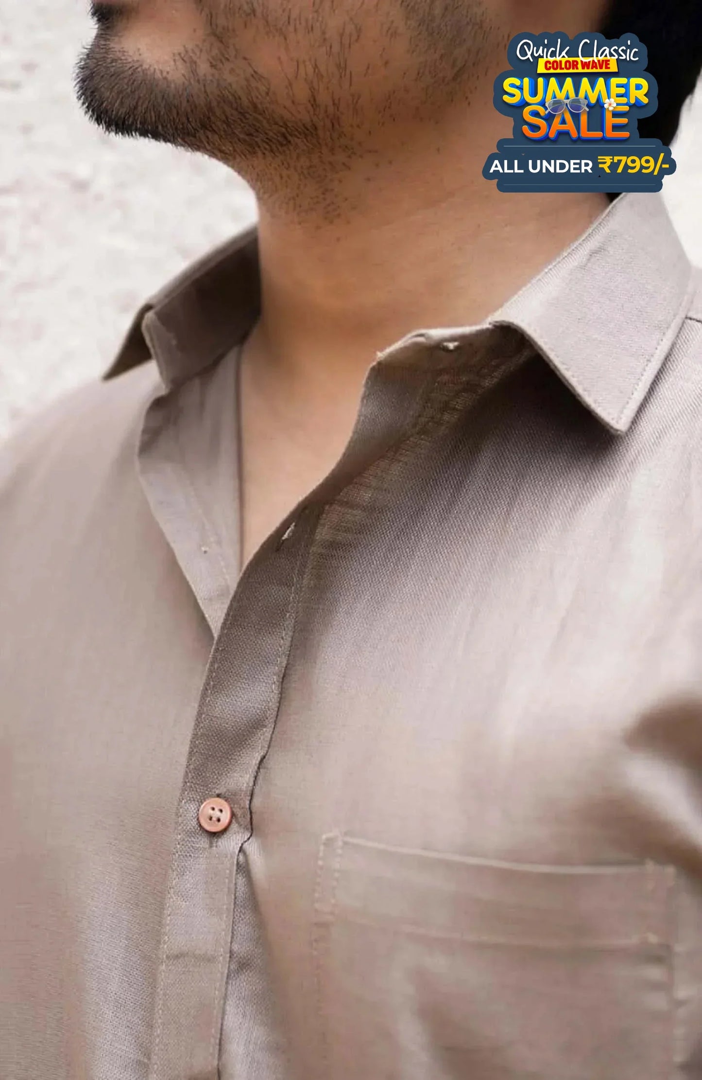 Classic Shirt | khaki | Cotton Linen - Shirt
