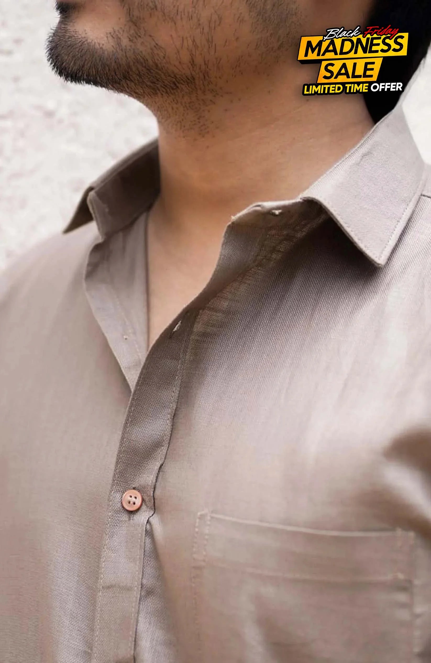 Classic Shirt | khaki | Cotton Linen - Shirt
