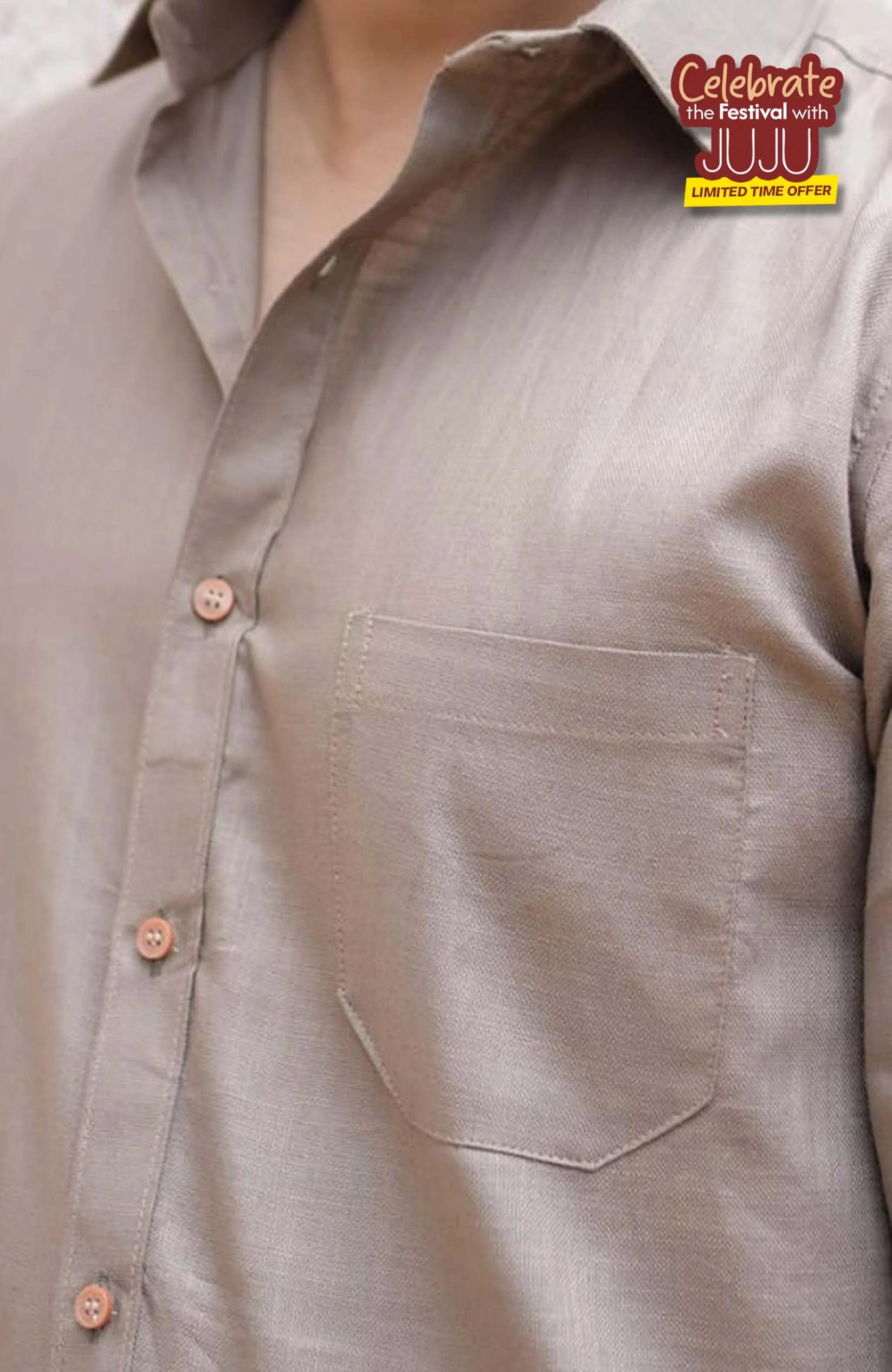 Classic Shirt | khaki | Cotton–Linen Shirt