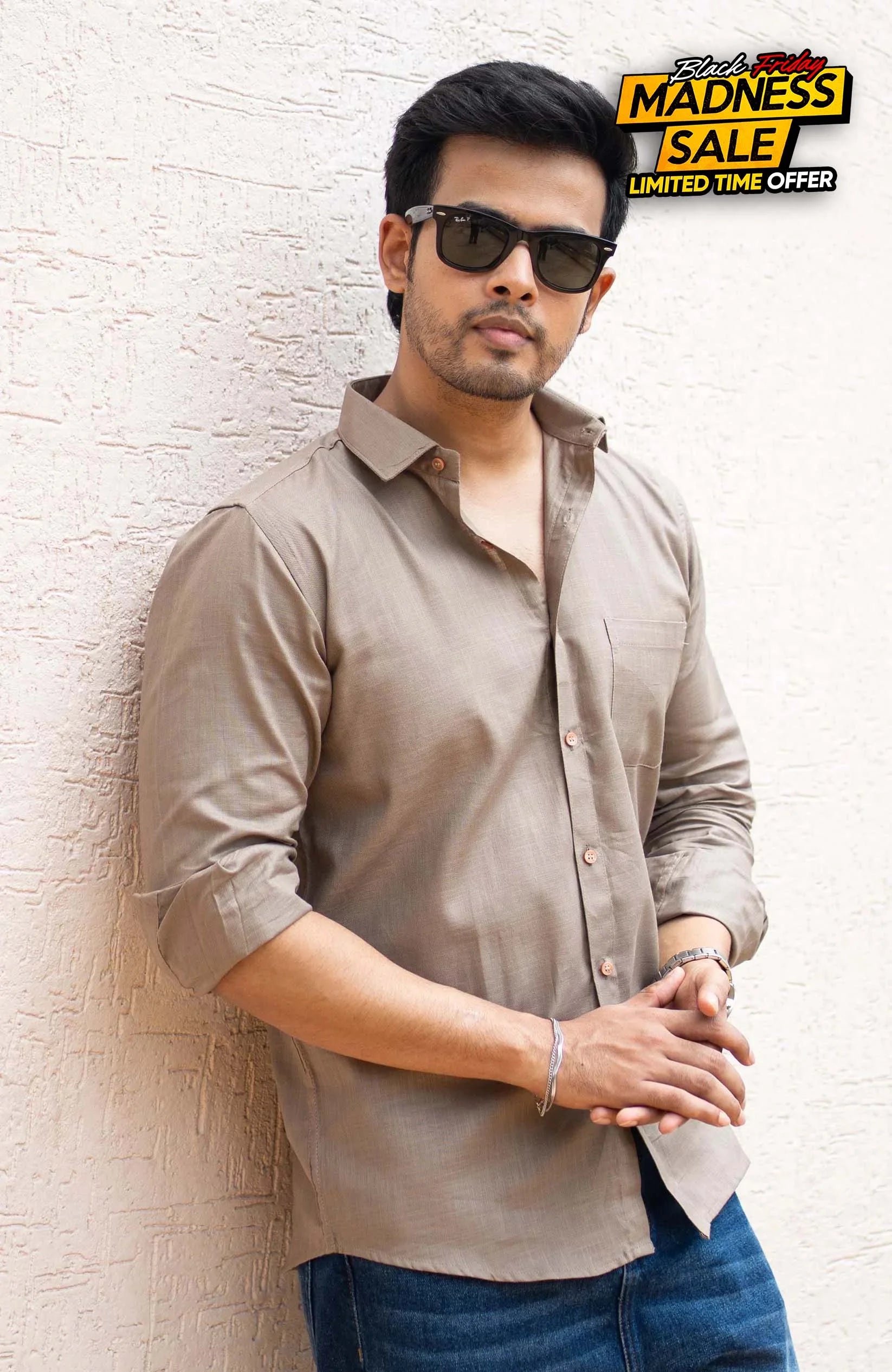 Classic Shirt | khaki | Cotton Linen - Shirt