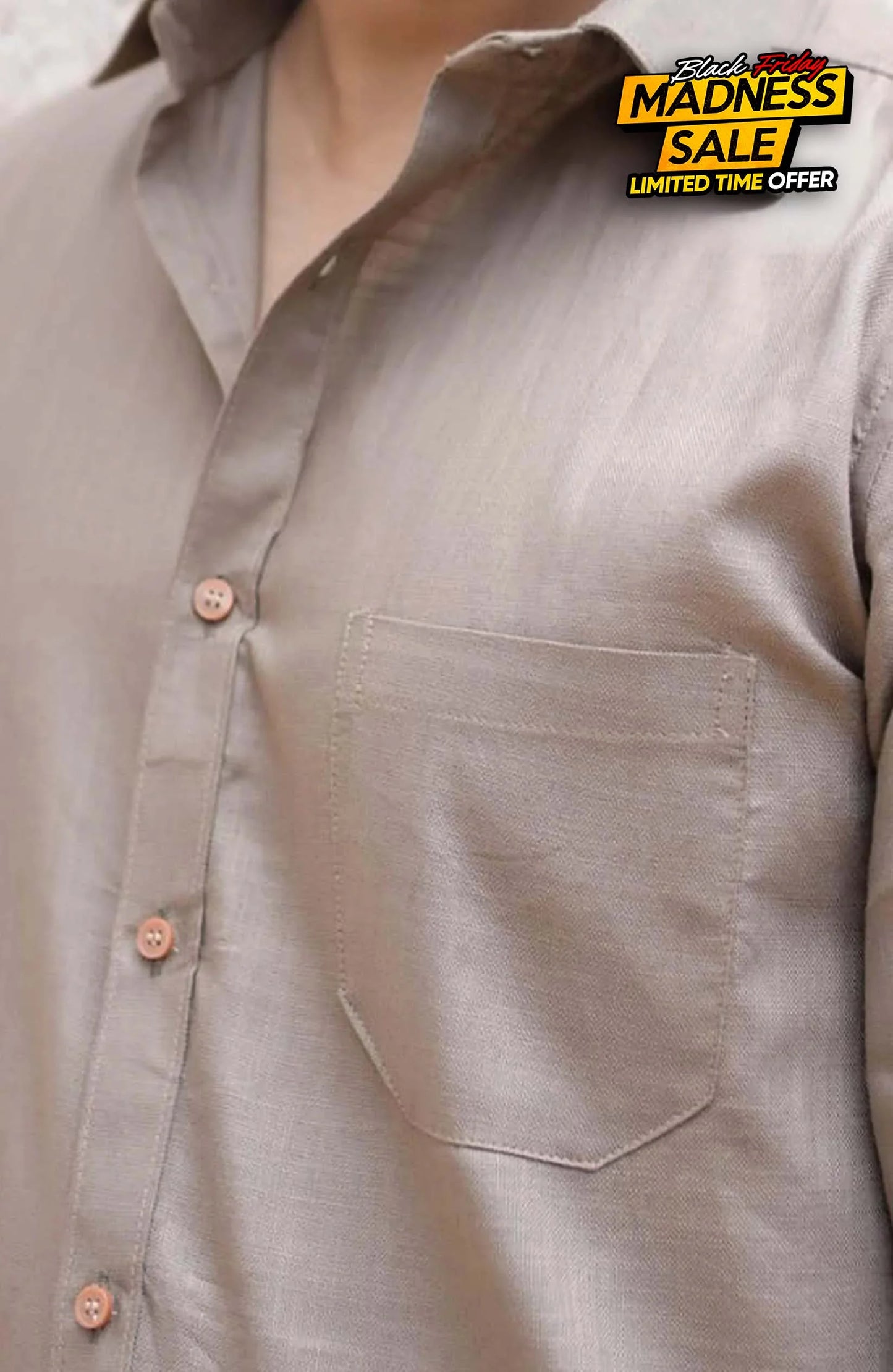 Classic Shirt | khaki | Cotton Linen - Shirt