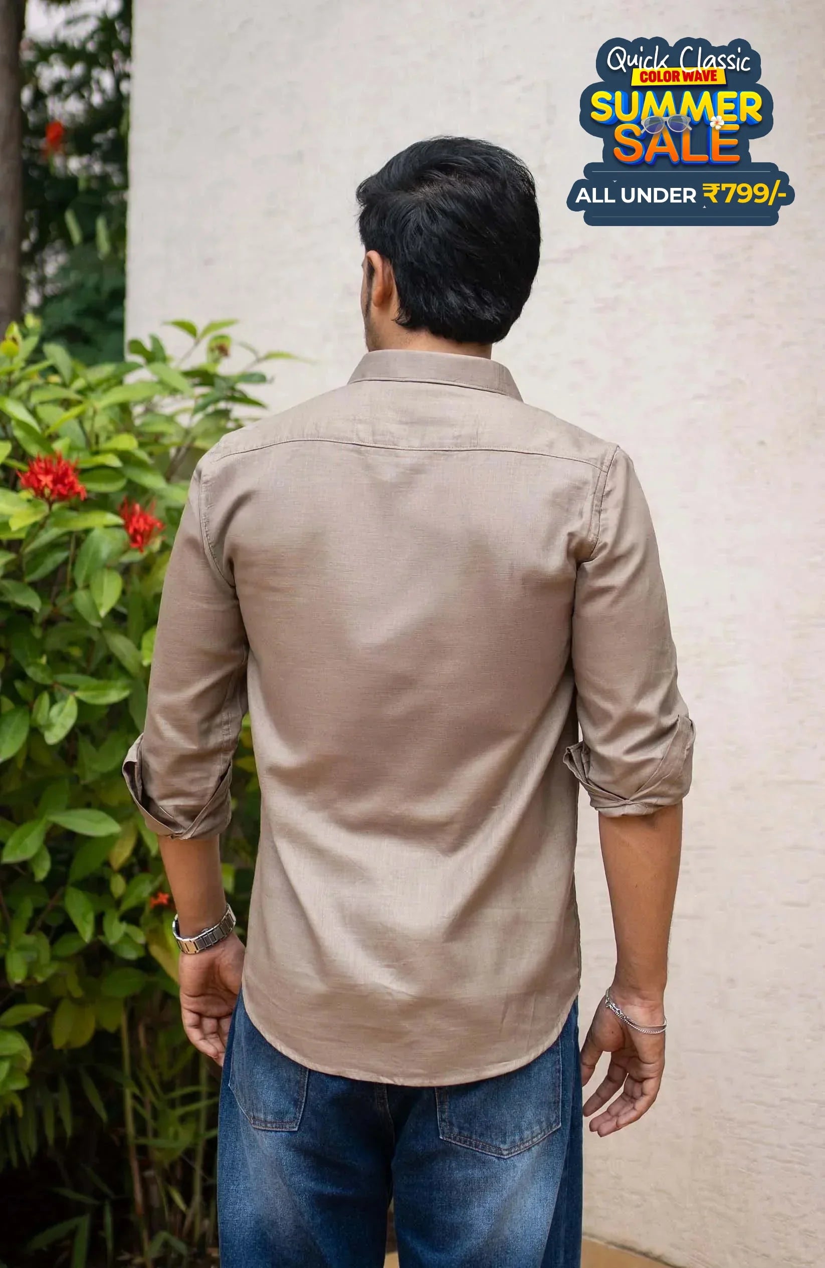Classic Shirt | khaki | Cotton Linen - Shirt