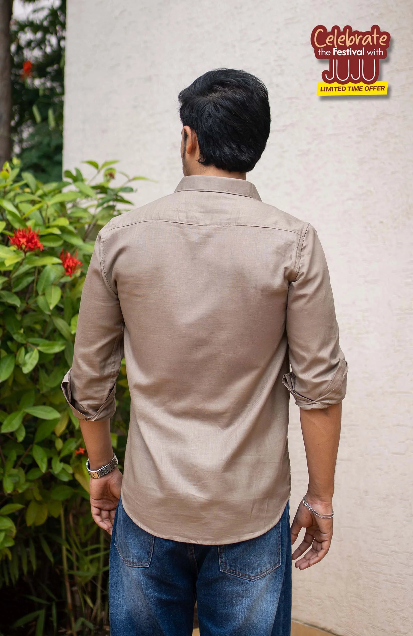 Classic Shirt | khaki | Cotton–Linen Shirt