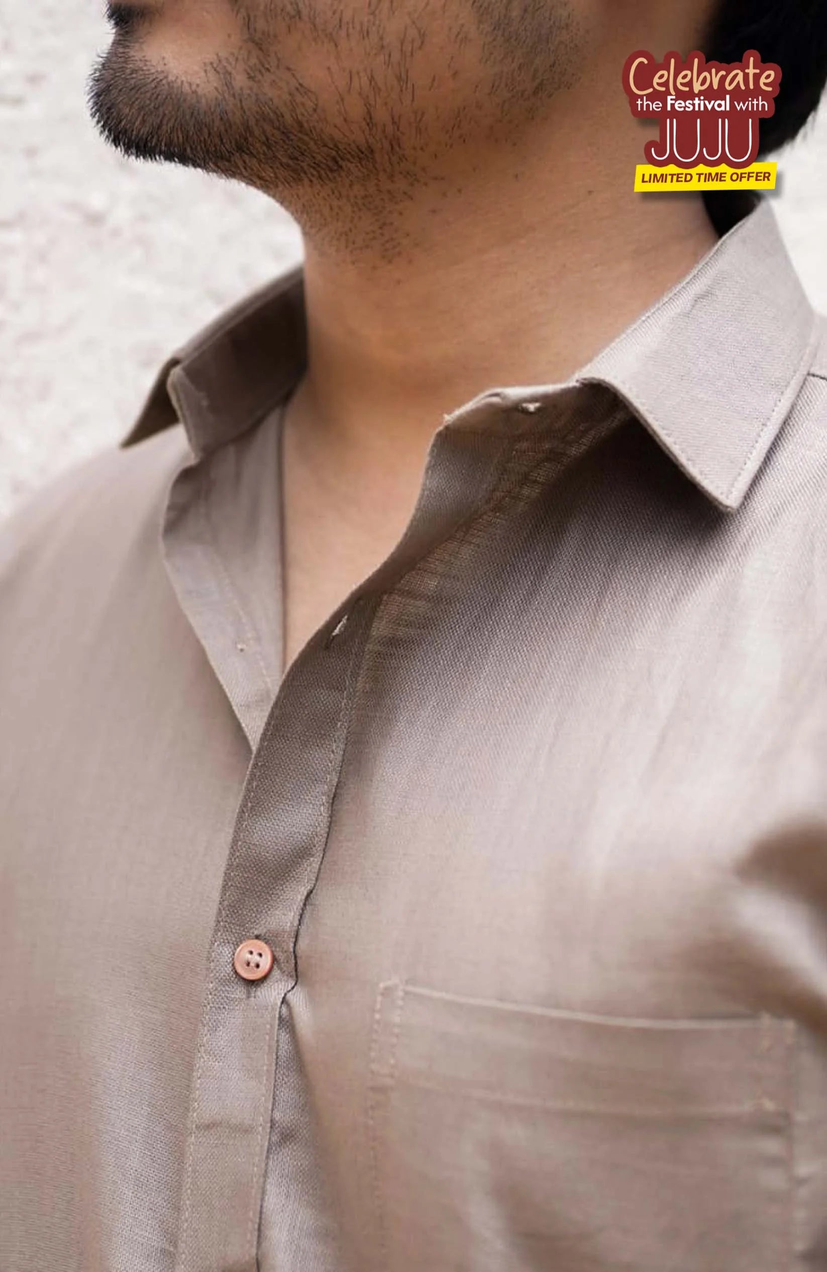 Classic Shirt | khaki | Cotton–Linen Shirt