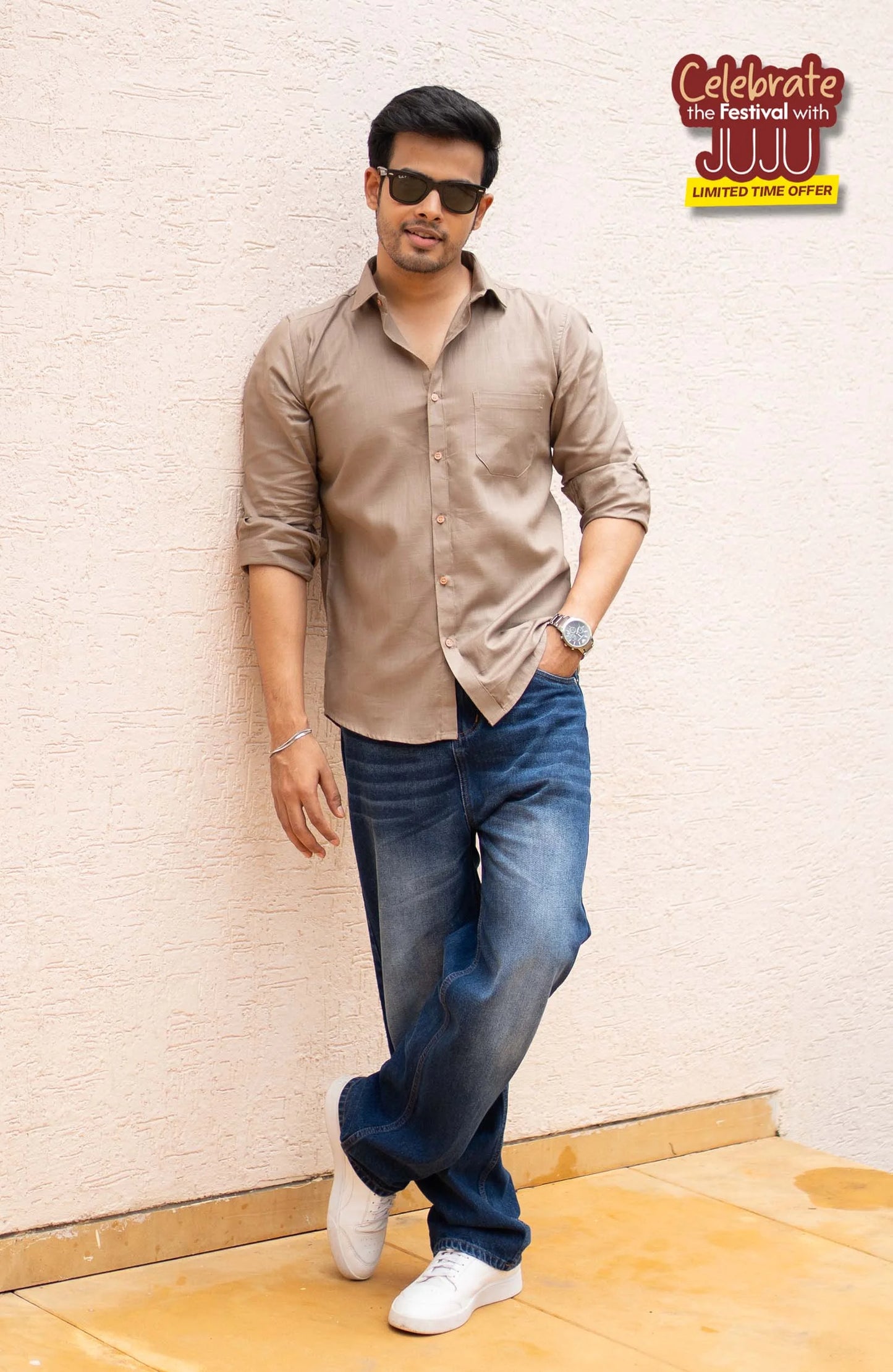 Classic Shirt | khaki | Cotton–Linen Shirt