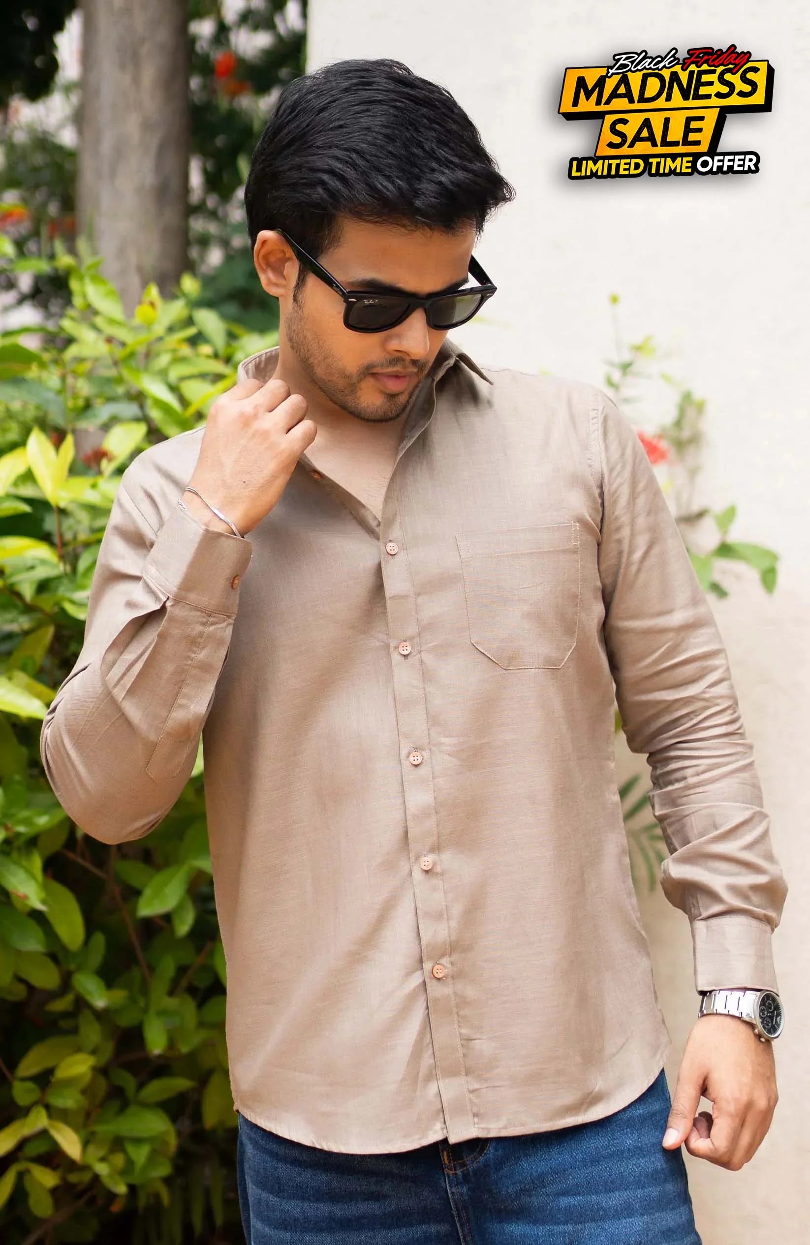 Classic Shirt | khaki | Cotton Linen - Shirt