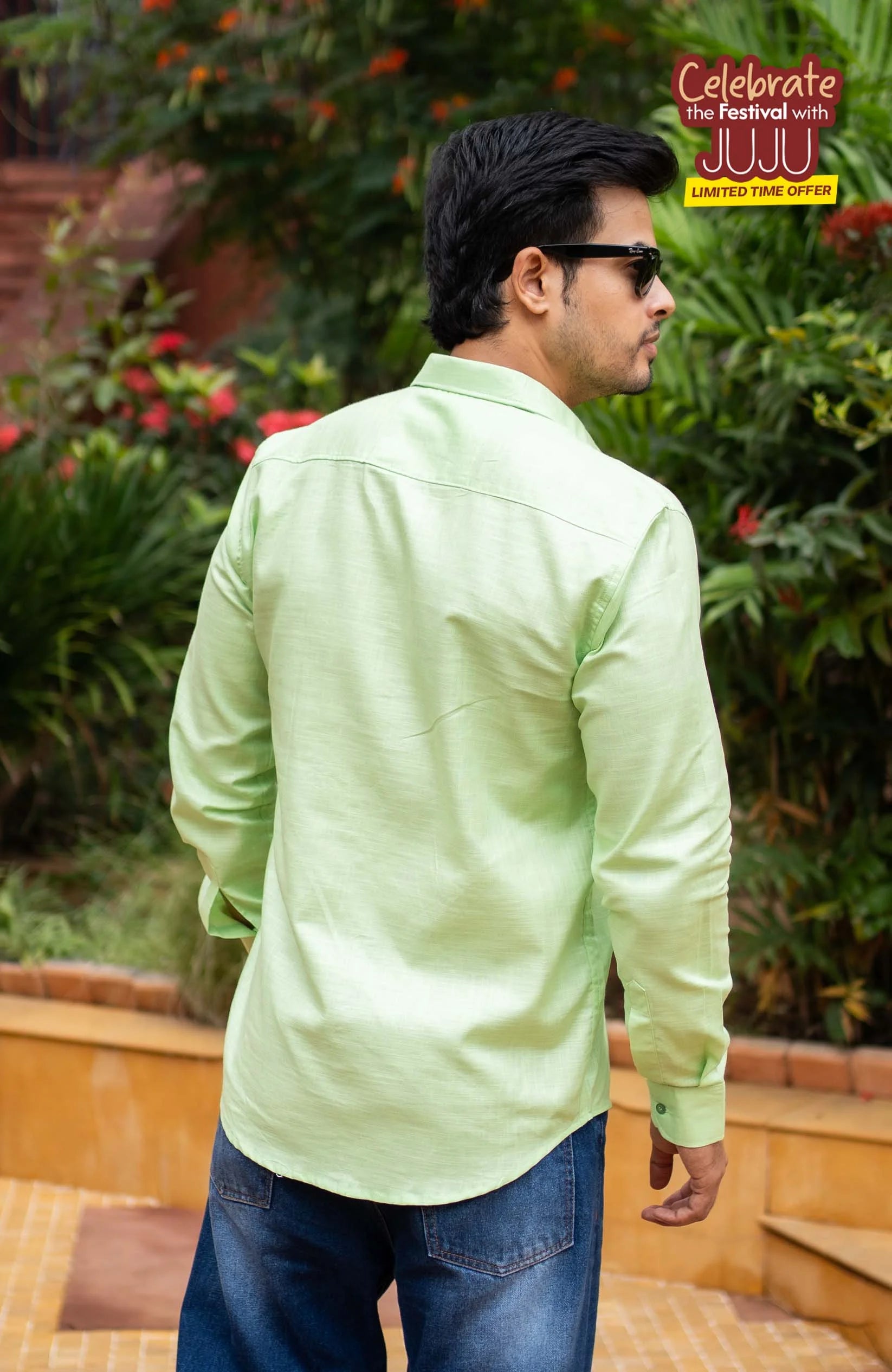 Classic Shirt | Leaf Green | Cotton–Linen Shirt