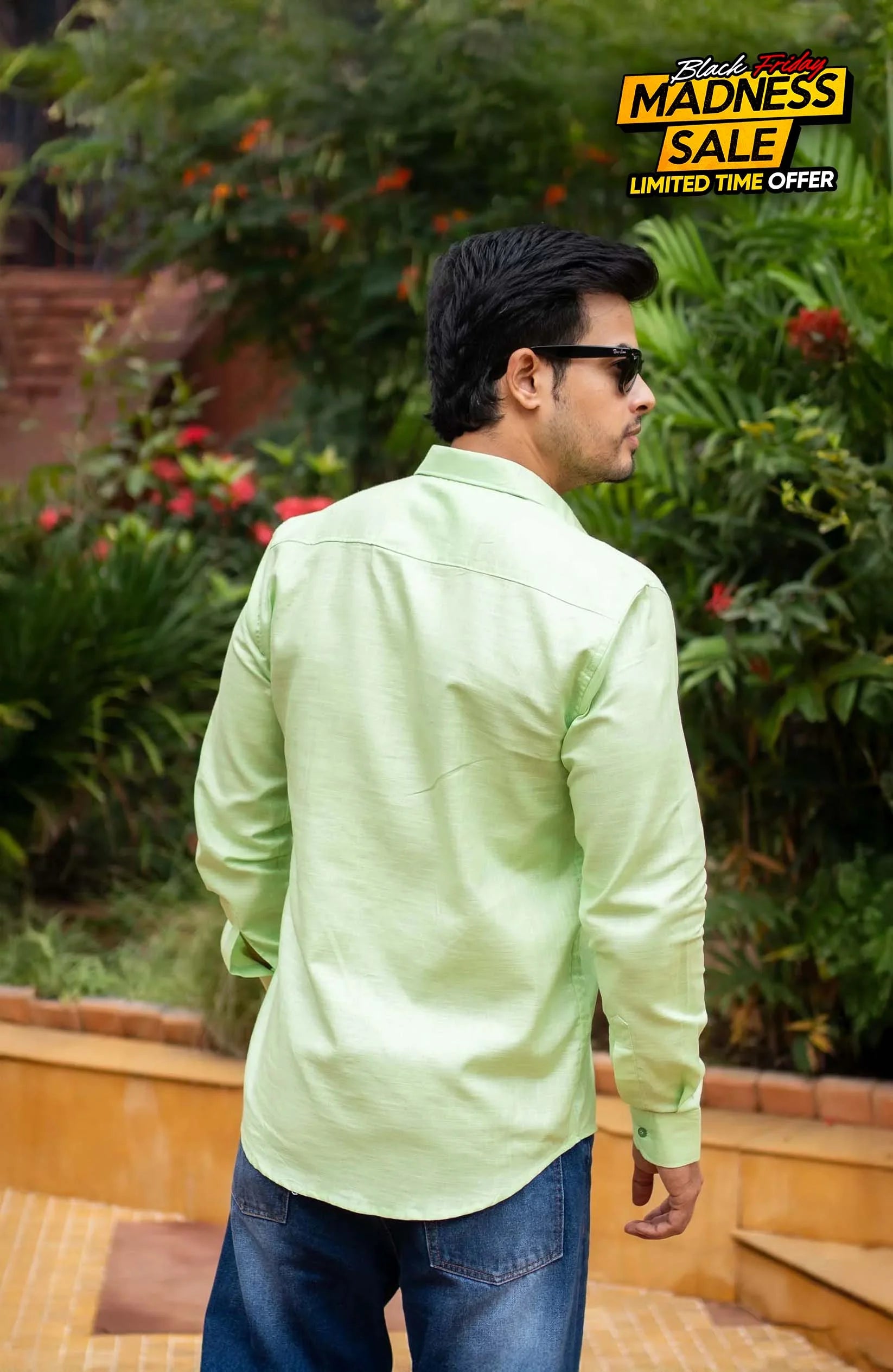 Classic Shirt | Leaf Green | Cotton Linen - Shirt