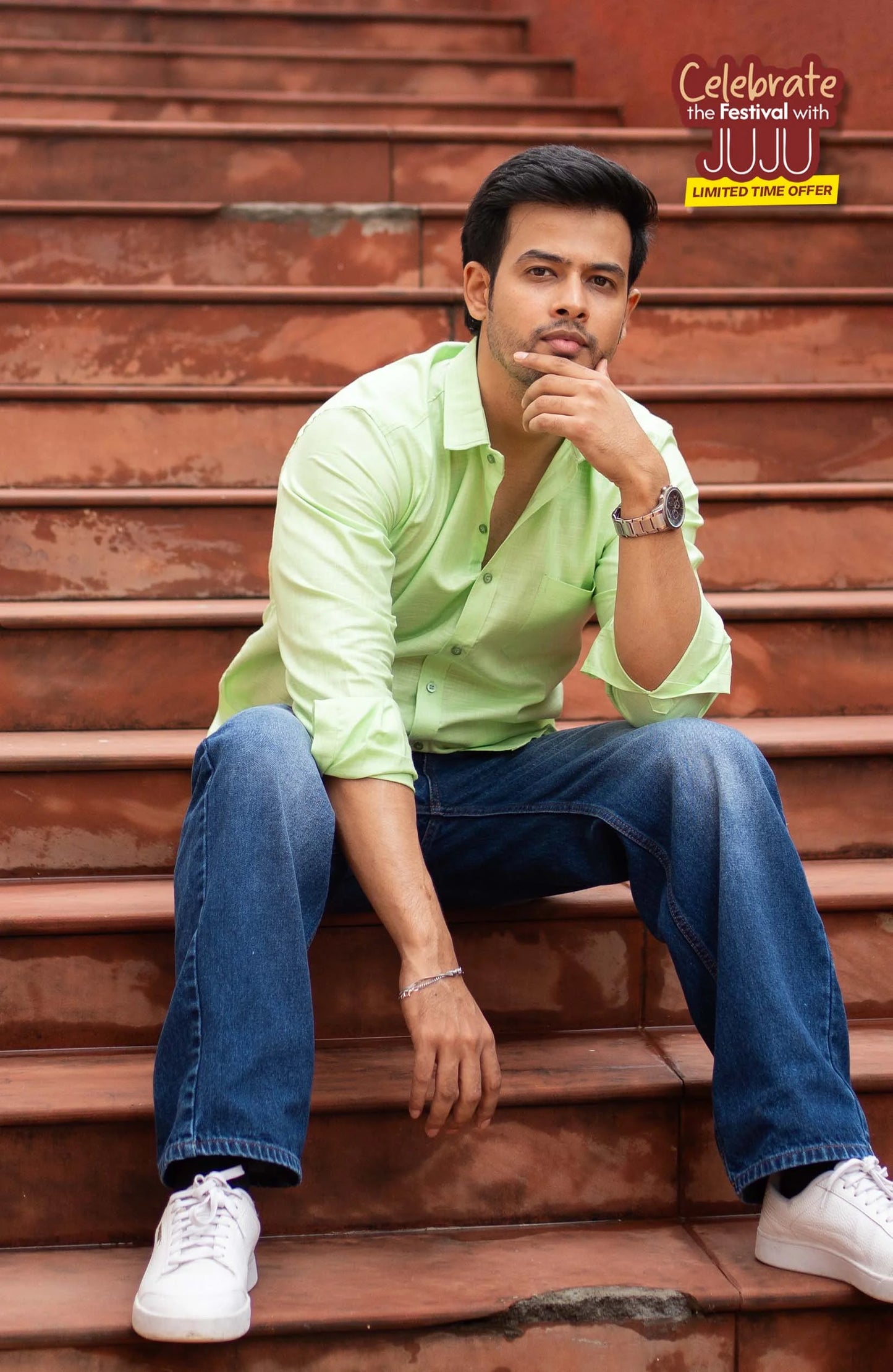 Classic Shirt | Leaf Green | Cotton–Linen Shirt