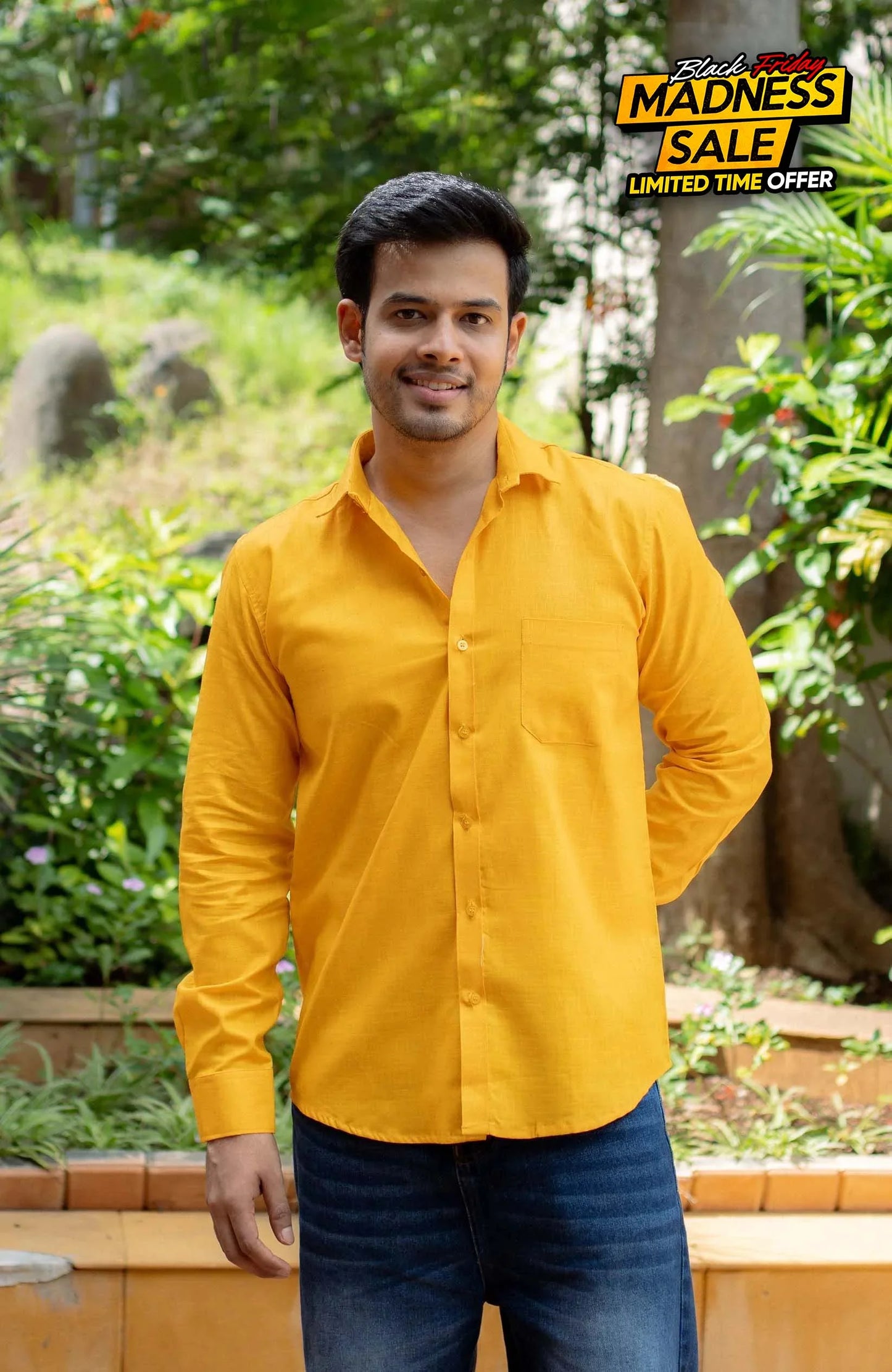 Classic Shirt | Mustard Yellow | Cotton Linen - Shirt