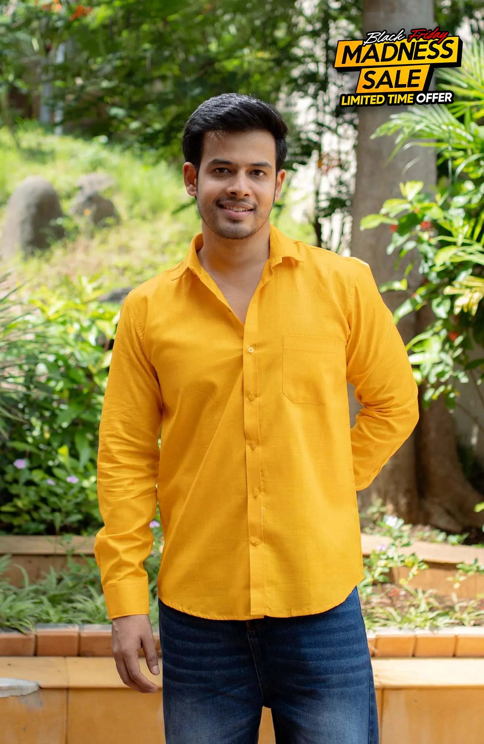 Classic Shirt | Mustard Yellow | Cotton Linen - Shirt