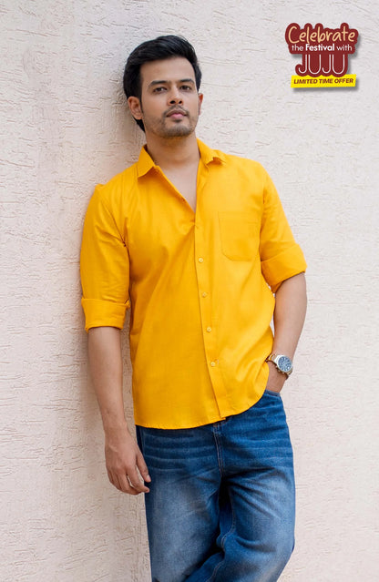 Classic Shirt | Mustard Yellow | Cotton Linen Shirt