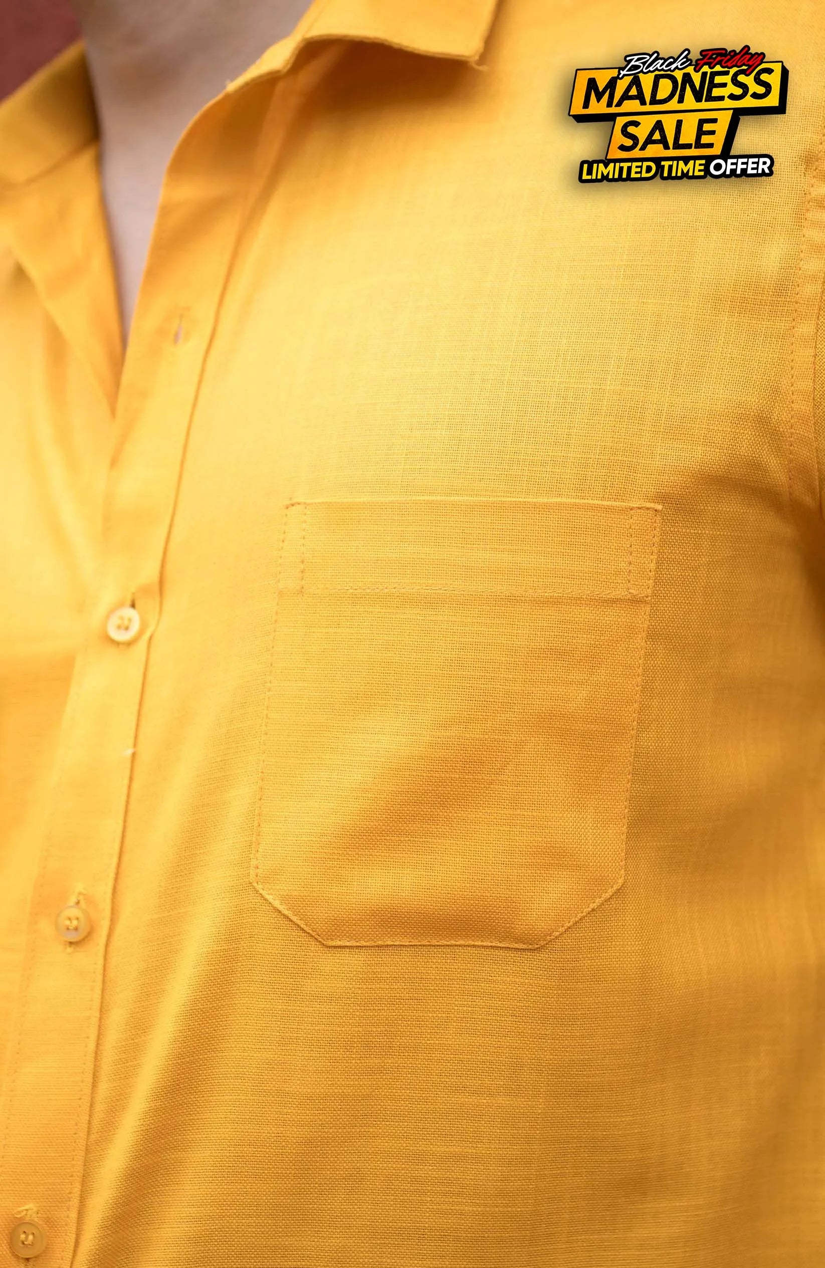 Classic Shirt | Mustard Yellow | Cotton Linen - Shirt