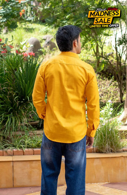 Classic Shirt | Mustard Yellow | Cotton Linen - Shirt
