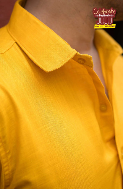 Classic Shirt | Mustard Yellow | Cotton Linen Shirt