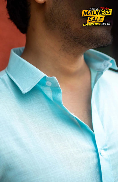 Classic Shirt | Sky Blue | Cotton Linen - Shirt