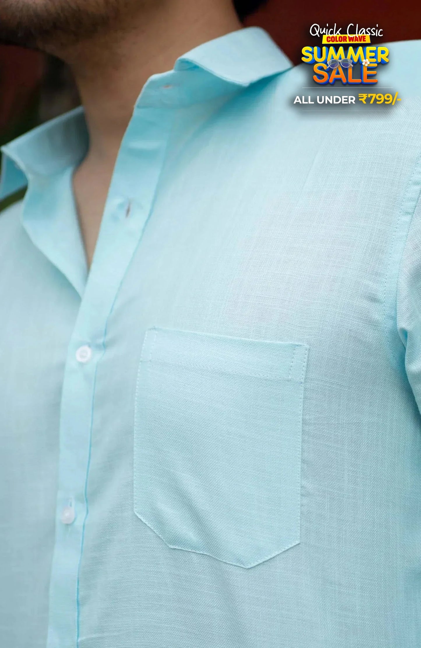 Classic Shirt | Sky Blue | Cotton Linen - Shirt