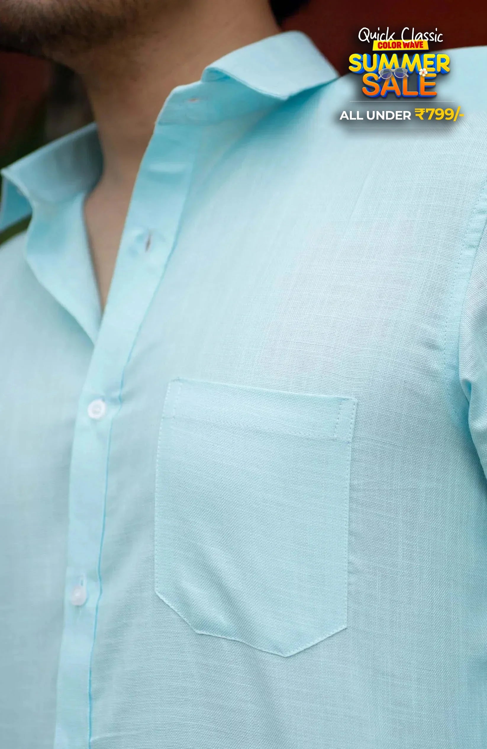 Classic Shirt | Sky Blue | Cotton Linen - Shirt