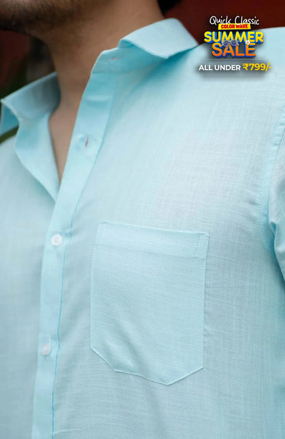 Classic Shirt | Sky Blue | Cotton Linen - Shirt