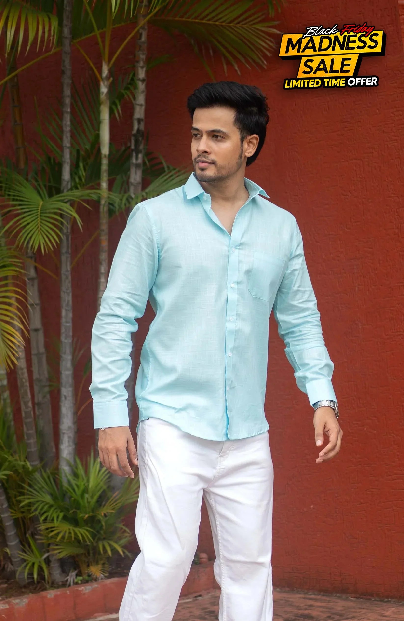 Classic Shirt | Sky Blue | Cotton Linen - Shirt