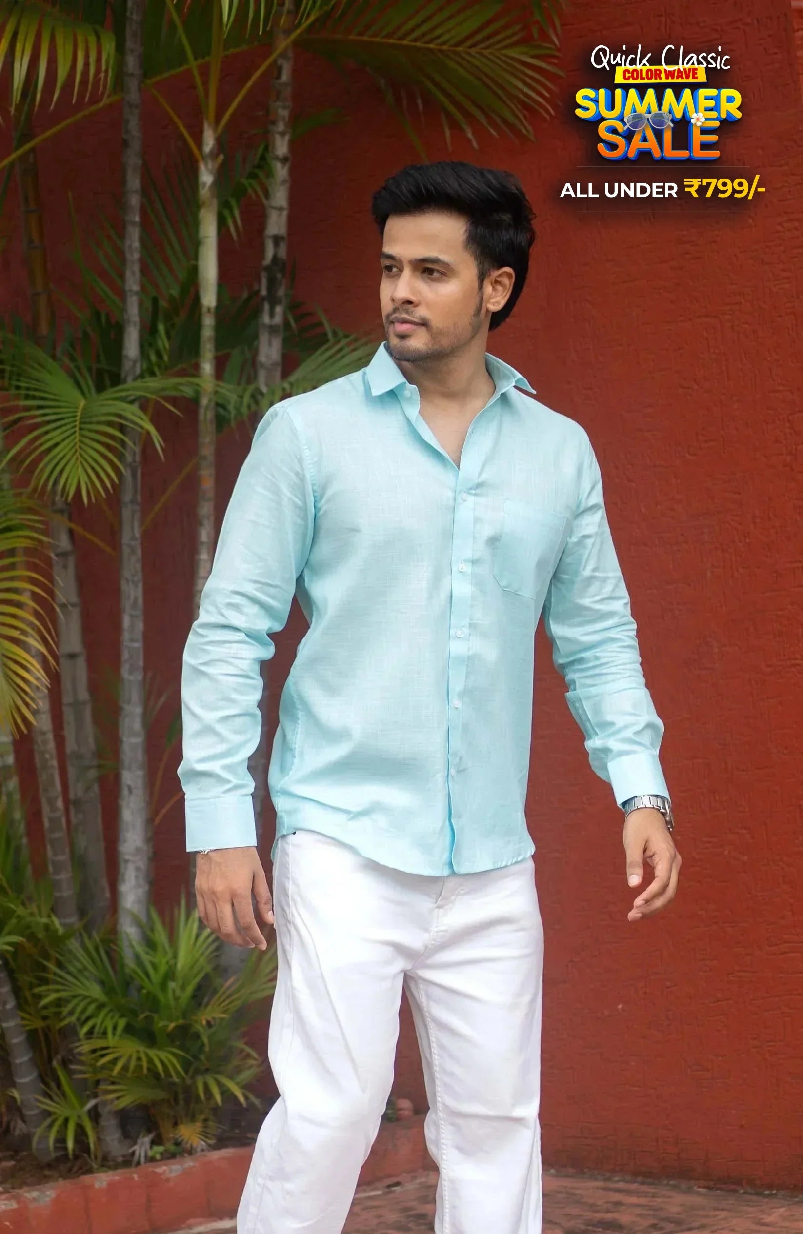 Classic Shirt | Sky Blue | Cotton Linen - Shirt