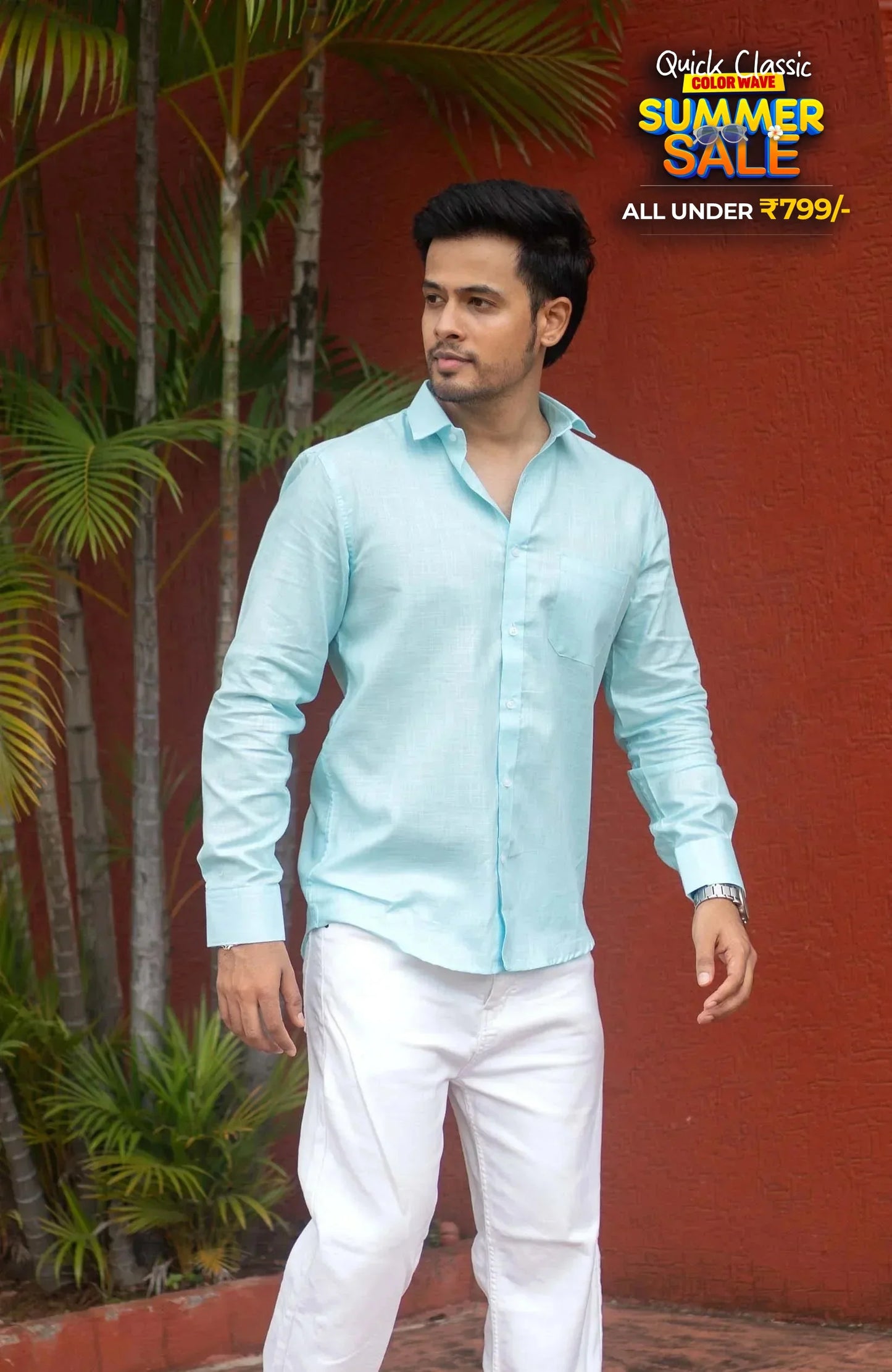 Classic Shirt | Sky Blue | Cotton Linen - Shirt