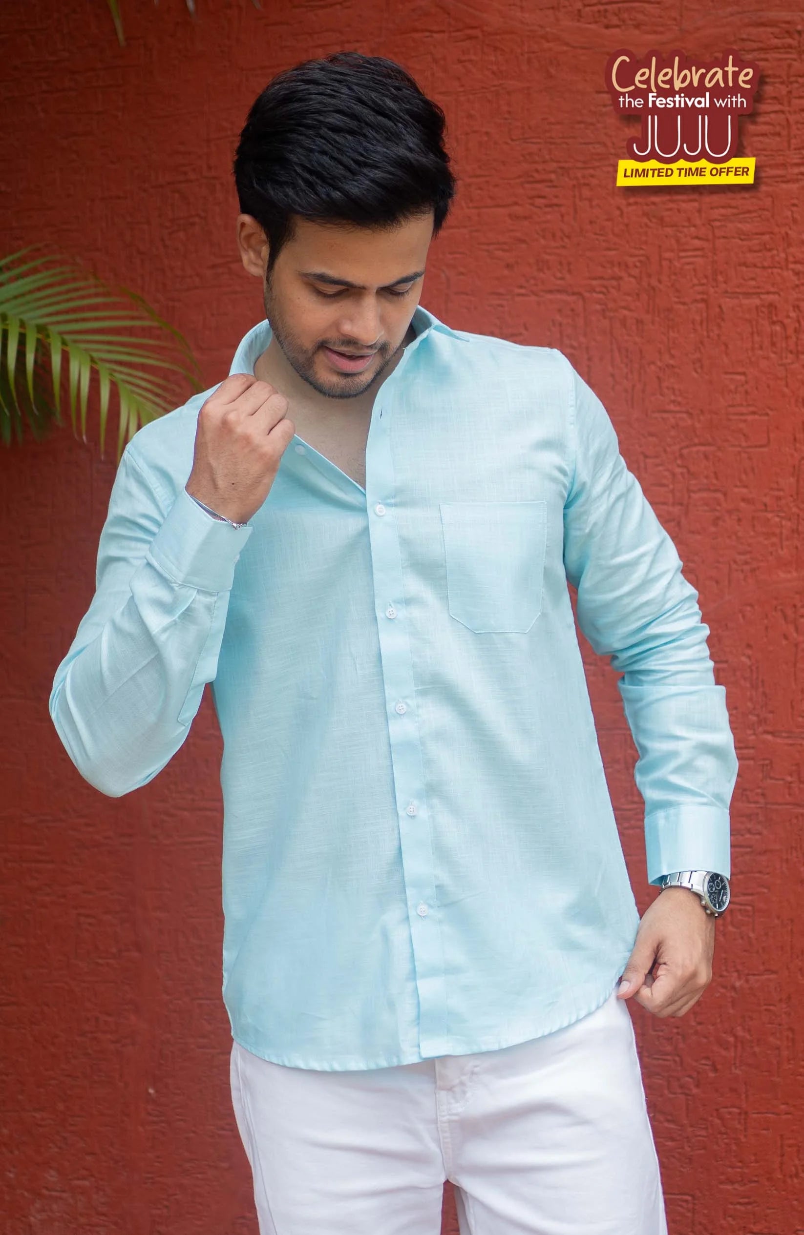 Classic Shirt | Sky Blue | Cotton Linen Shirt