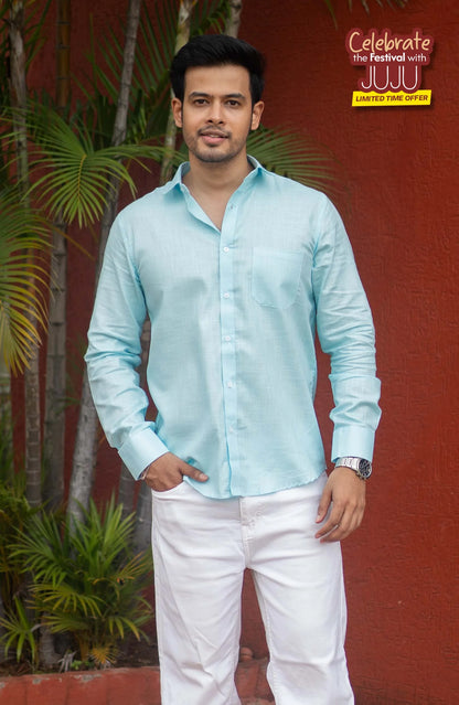 Classic Shirt | Sky Blue | Cotton Linen Shirt