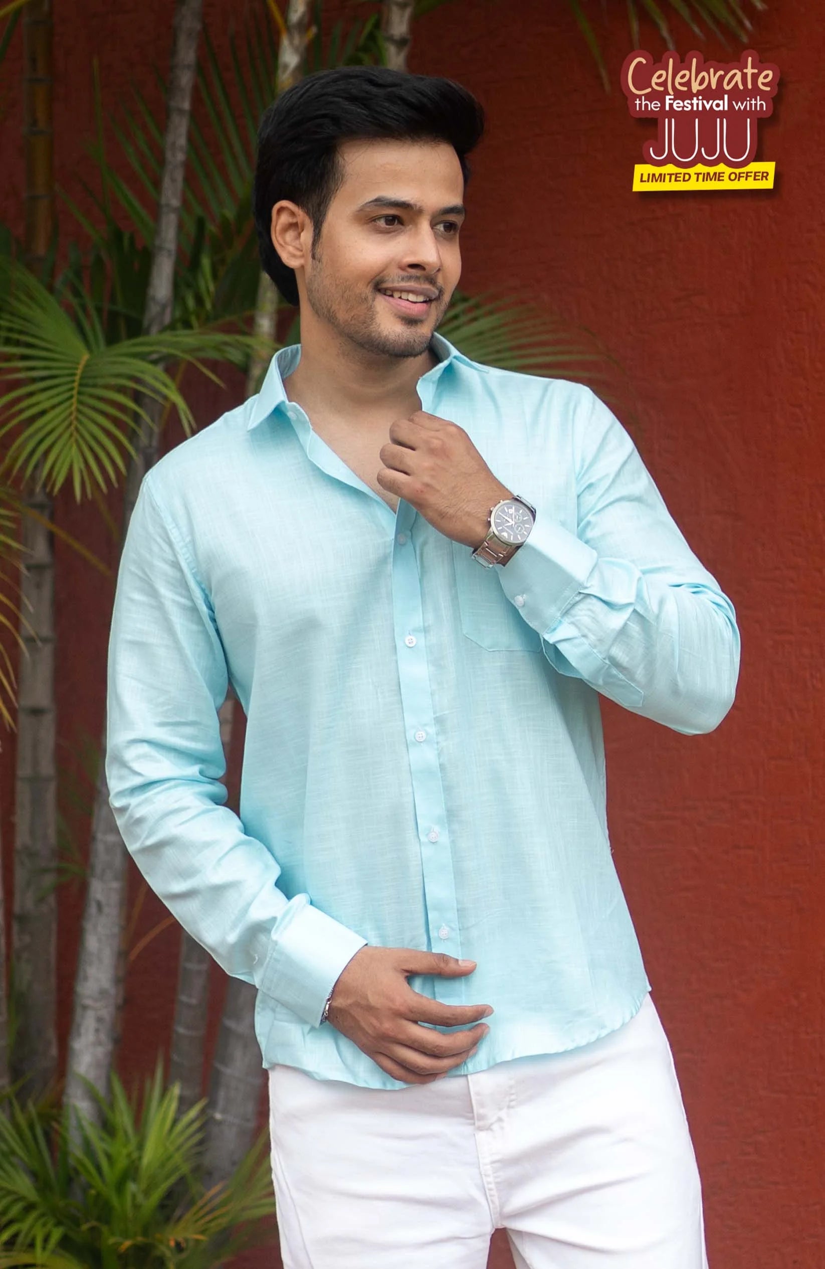 Classic Shirt | Sky Blue | Cotton Linen Sky Blue / S Shirt